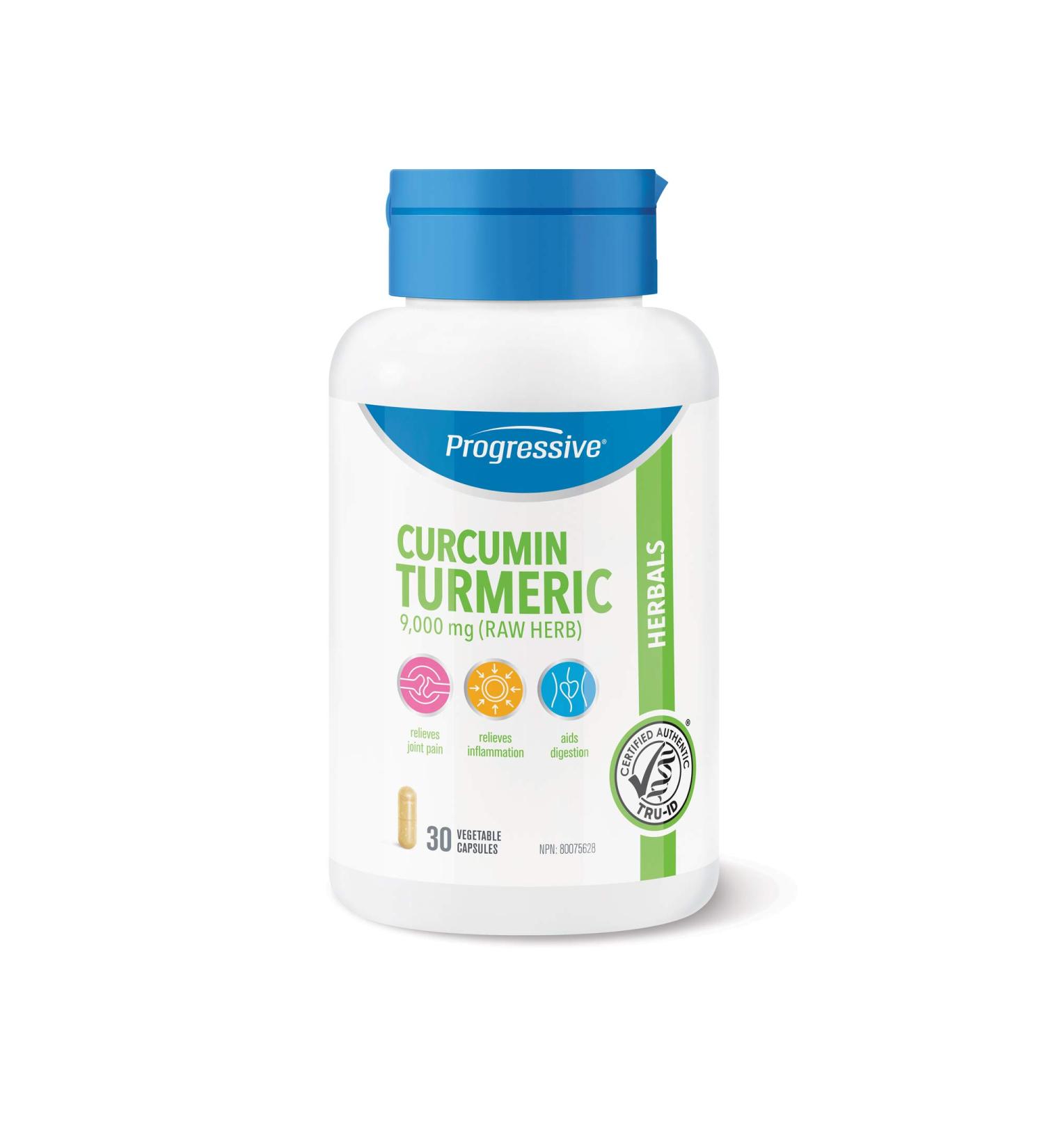 Progressive Health Curcumin Turmeric 9 000 Mg of Raw Herb 30 Vegetarian Capsules 30 count - Buy Online on GoSupps.com