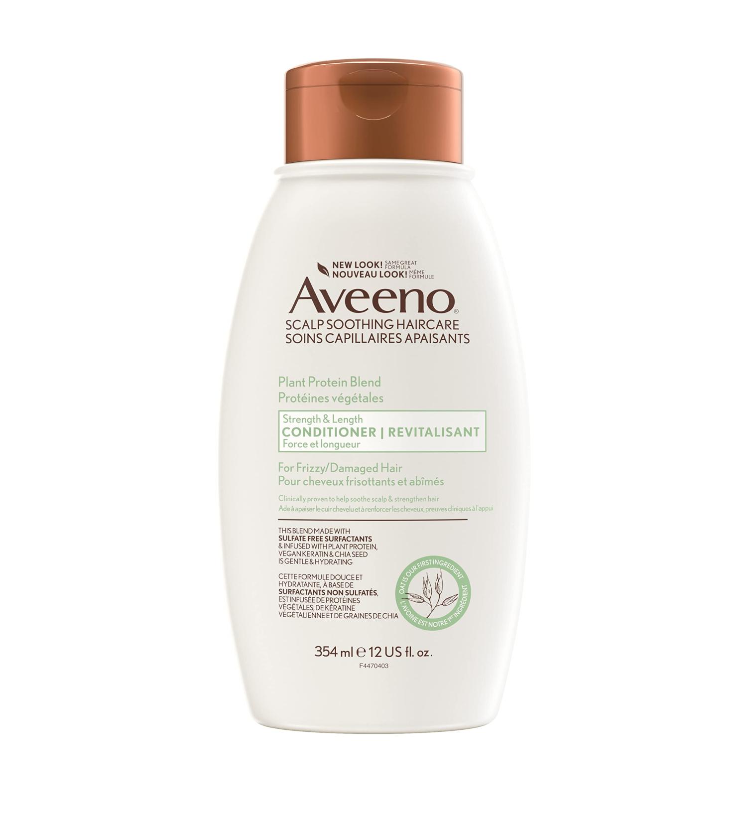 Aveeno Strength & Length Plant Protein Blend Conditioner Vegan Formula for Strong Healthy-Looking Hair 354 mL - Buy Online on GoSupps.com