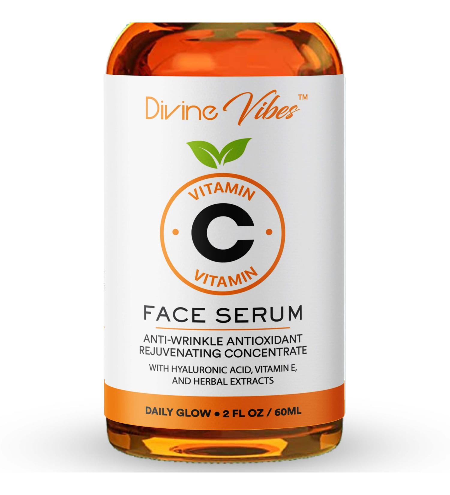 100% Pure Vitamin C Serum for Face - Face Serum for Fine Lines with Hyaluronic Acid Vitamin E Herbal Antioxidant Extracts - Smooth Tight Firm Youthful Skin 2 FL Oz - Buy Online on GoSupps.com