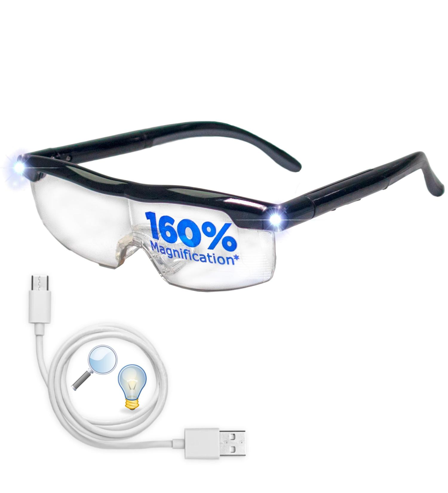 5 STAR LED Magnifying Glasses - 160% Magnification Lighted Eyewear for Reading & Crafts USB Rechargeable - Shop Internationally - Buy Online on GoSupps.com