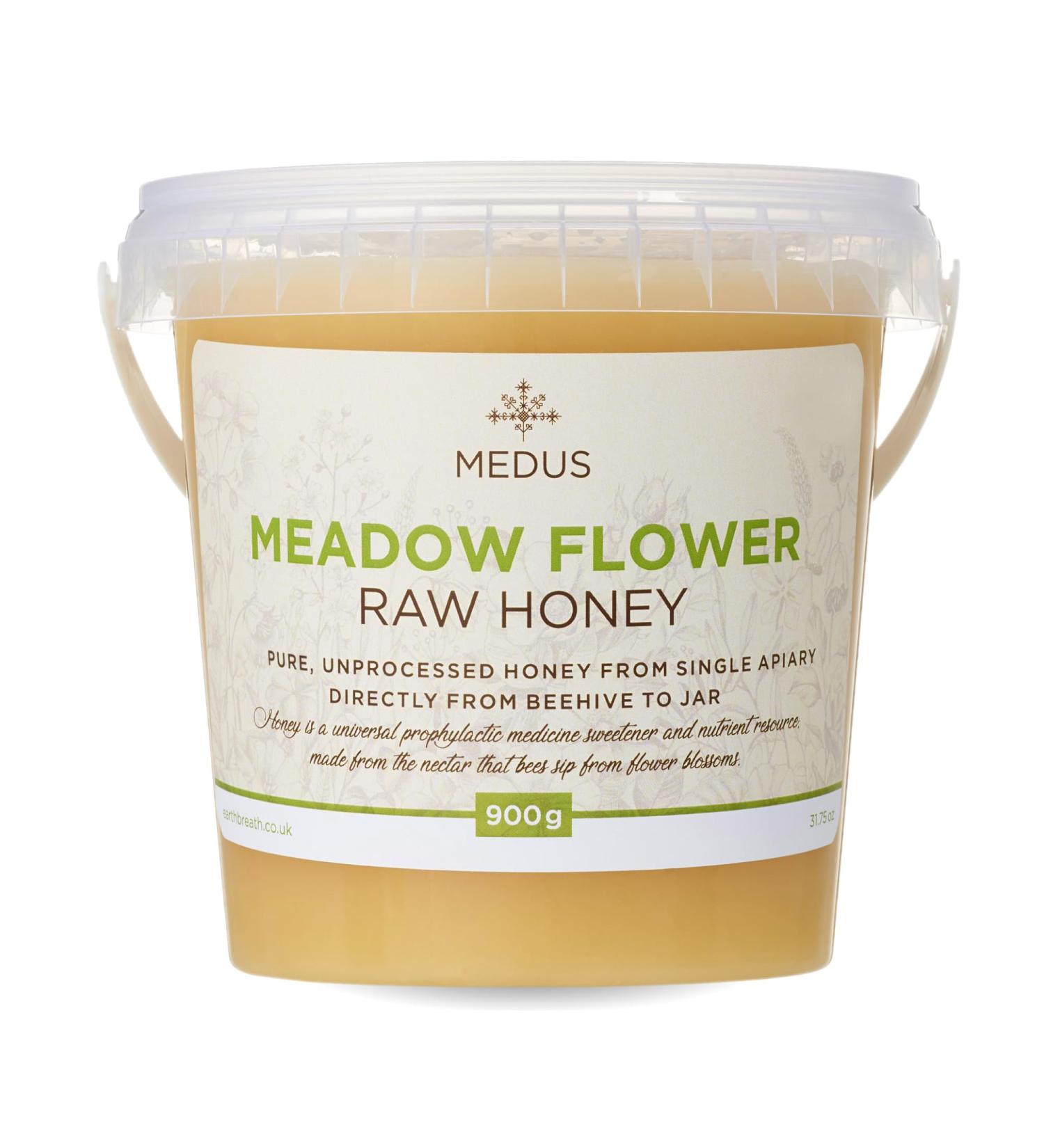 Earthbreath Miel brut de fleurs de prairie 900 g Biologique pur non pasteuris et non filtr Superaliments sains dulcorant naturel pour la cuisine le caf le th le jus les boissons - Buy Online on GoSupps.com