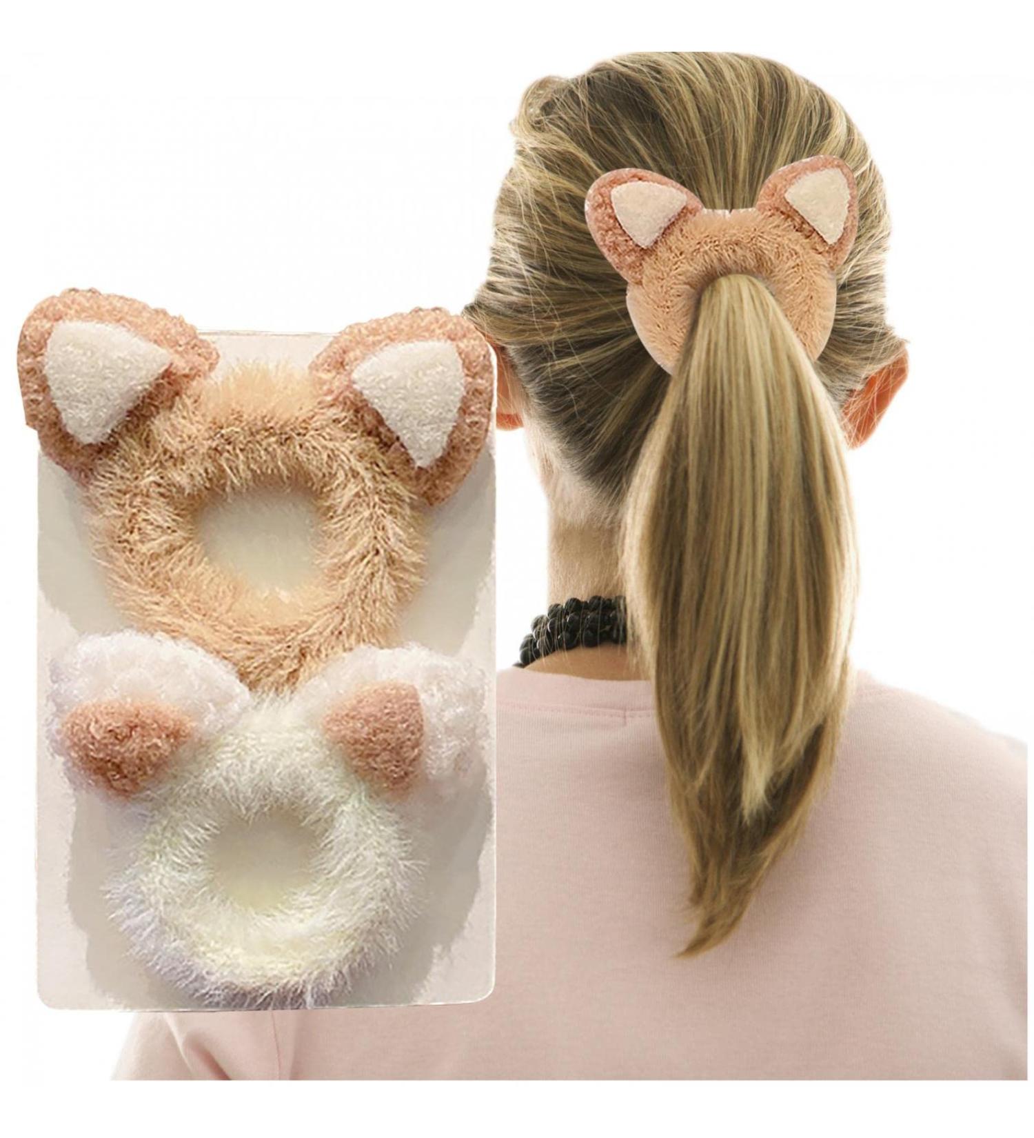 Shop Mllkcao 2-Piece Hair Tie Set - Plush Cat & Bear Ears Anti-Sweet Scrunching Elastic Hair Bands for Girls & Women - Perfect Hair Jewelry A01 - Buy Online on GoSupps.com