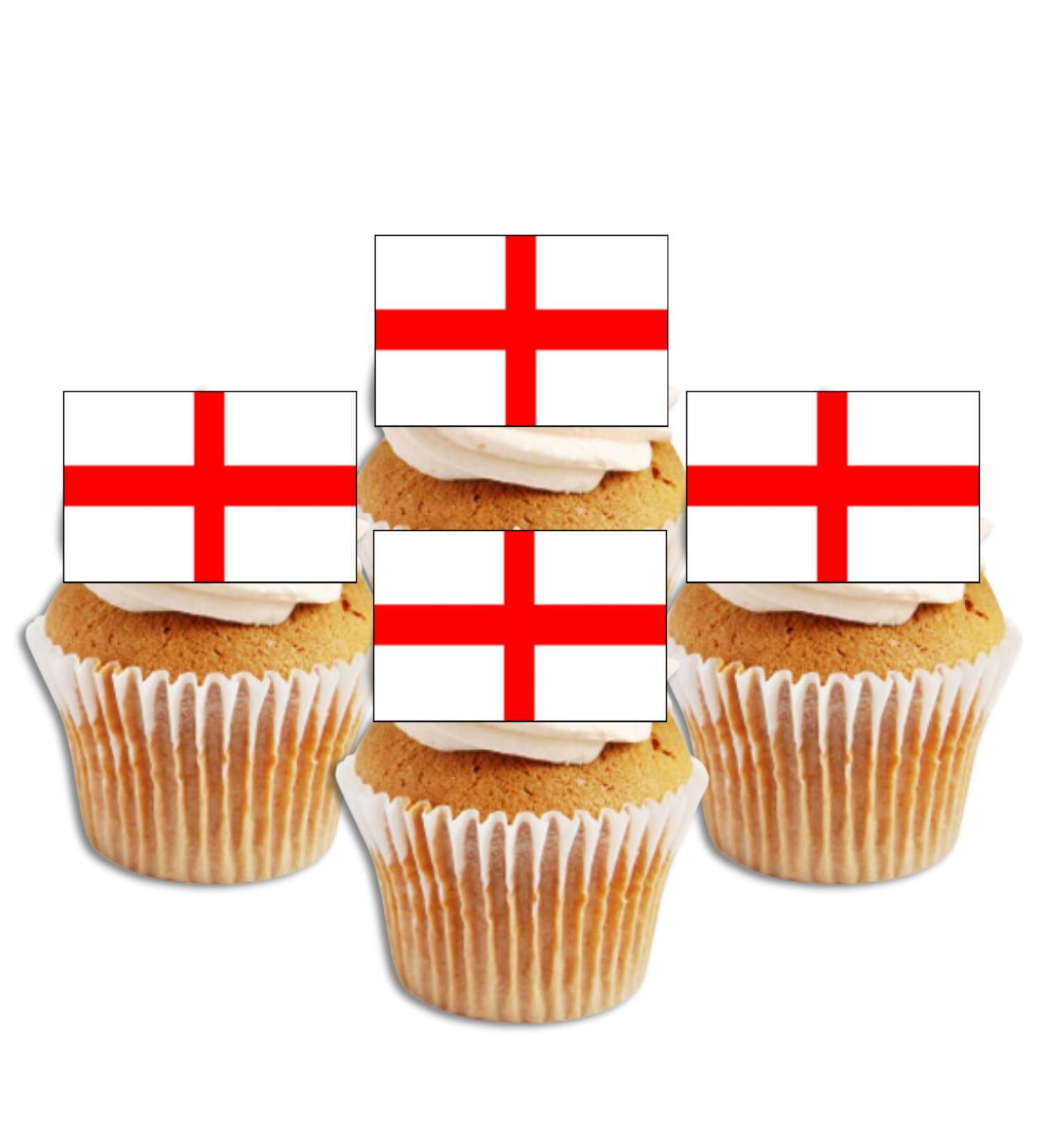 50 England Flag Cupcake Toppers English Flags Edible England Flags Flags Of The World Cake Decorations Eurovision Party Decorations Rugby Cake Decorations British Flag Football Decorations - Buy Online on GoSupps.com