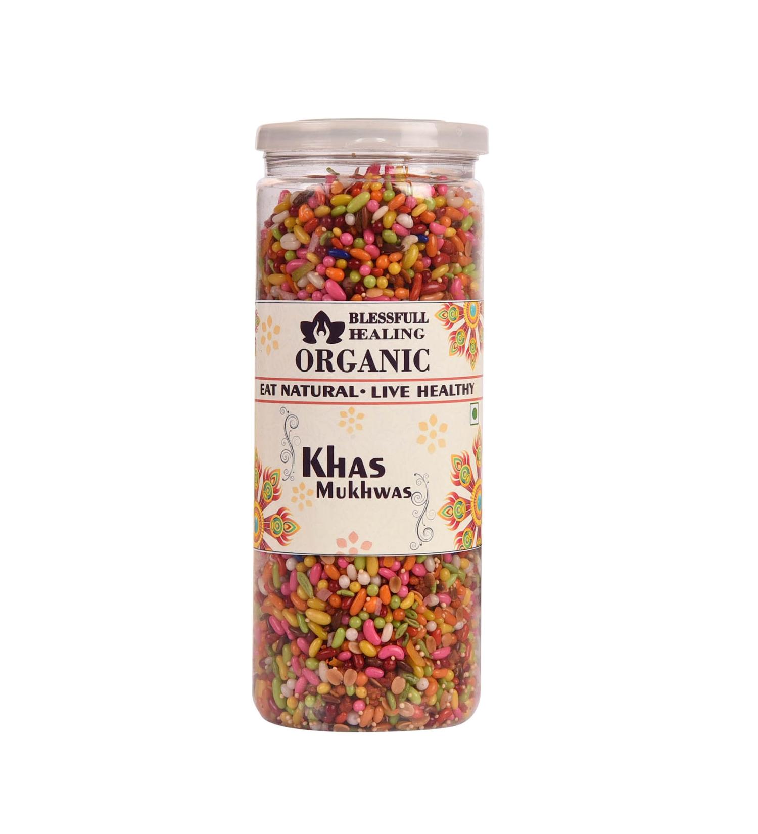 Blessfull Healing Organic Khas Mukhwas 250 Gram Airtight Container (Packing May Vary)