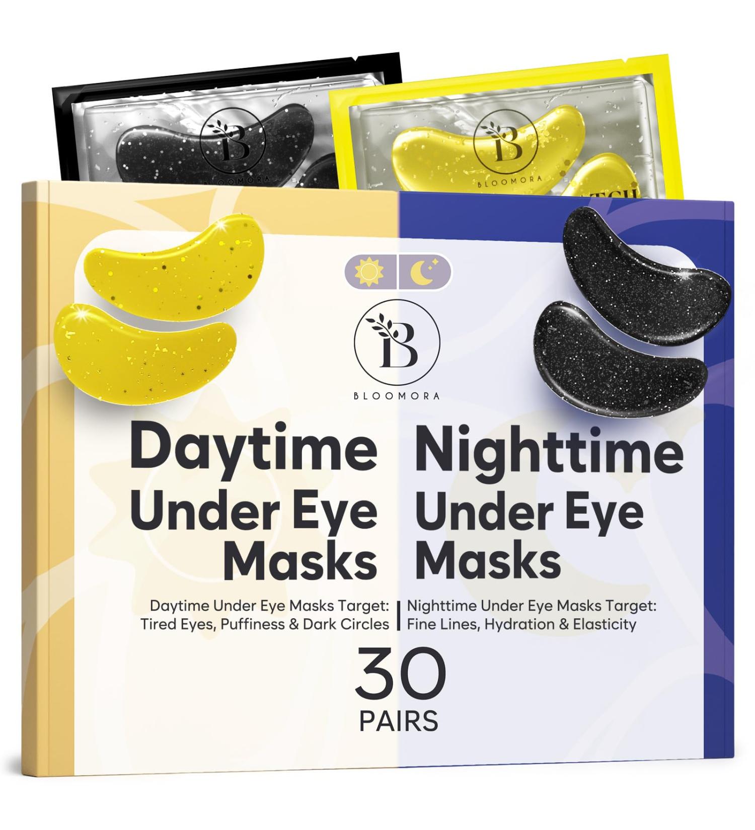 Patch Yeux Anti Cernes (30 paires Jour et Nuit) Masque Yeux avec Caf ine Collag ne et Acide Hyaluronique Patch Anti Cernes Eye Mask pour l'hydratation et les poches Day and Night - Buy Online on GoSupps.com
