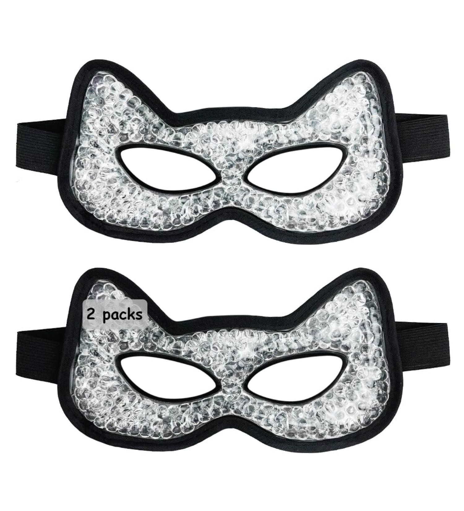 Cooling Eye Mask - Gel Hot Cold Therapy for Puffy Eyes Dry Eyes Headaches Migraines & Dark Circles (2 Pack - Blue & Black - Buy Online on GoSupps.com