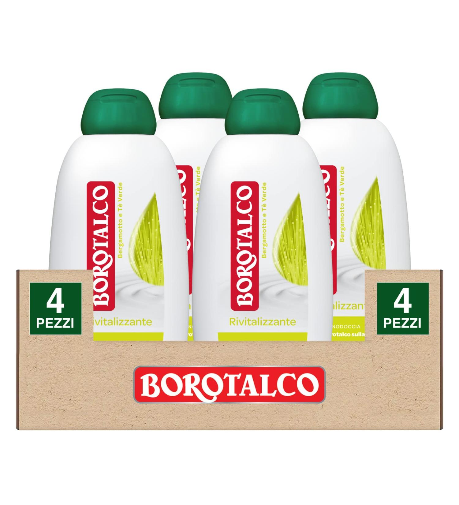 Borotalco 4 x Borotalco Bergamot and Green Tea Revitalising Shower Bagno 4 x 600 ml Bottles