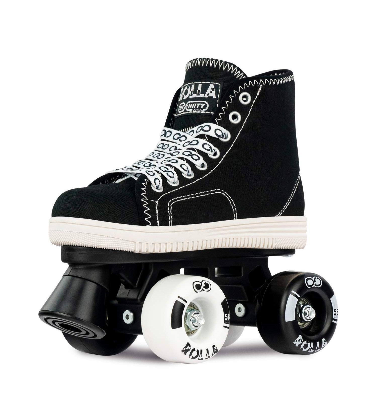 Crazy Skates Rolla Roller Skates - Sneaker-Style Kids Quad Skates Black US 2 | EU 33 - Buy Online on GoSupps.com