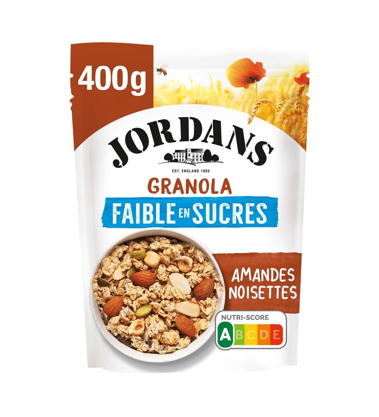 JORDANS Granola Faible en Sucre aux Amandes Noisettes & Graines Croquantes (400g) - Lot de 3 - vendu par Lot