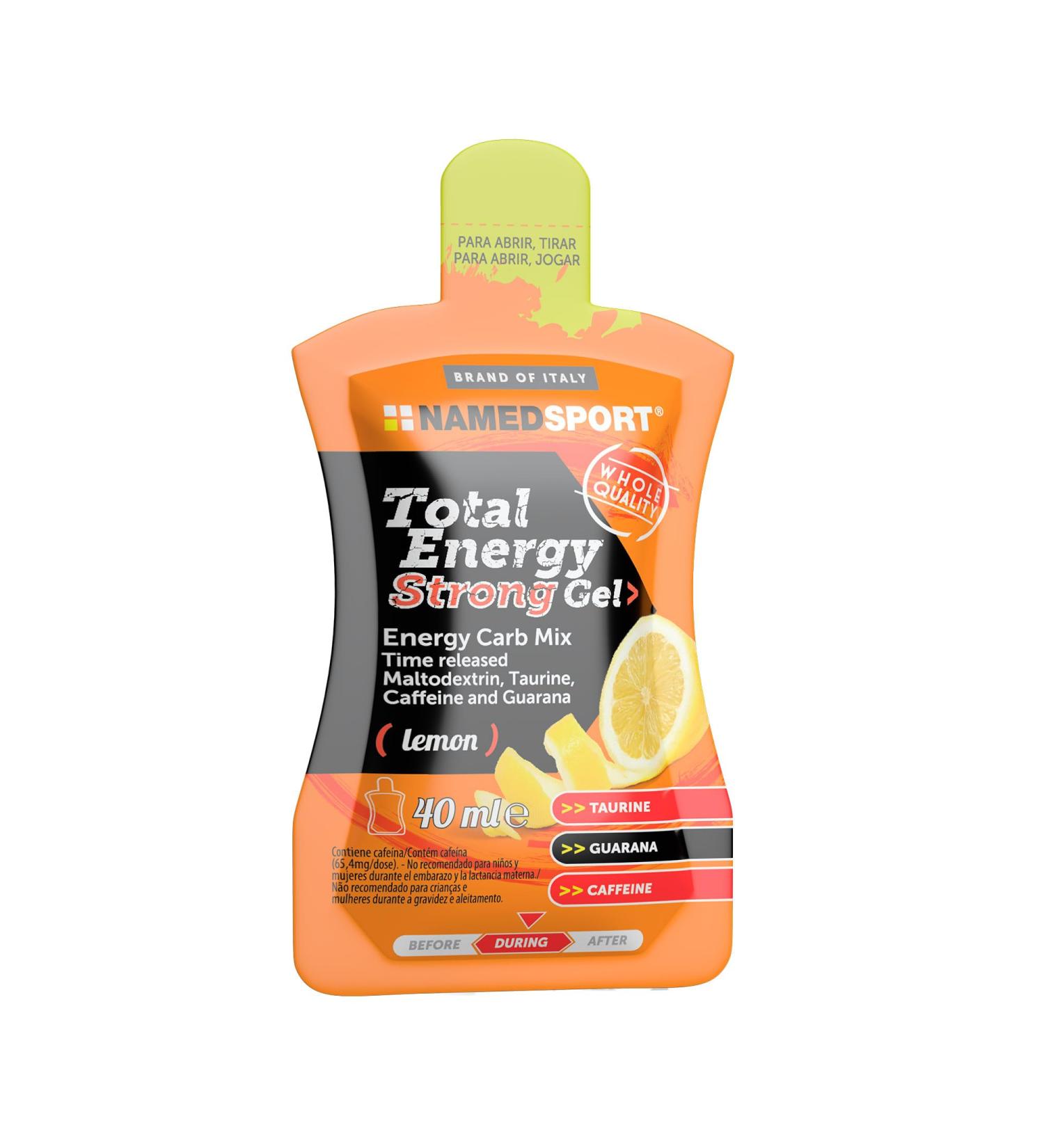 NAMEDSPORT SUPERFOOD Total Energy Strong Gel Lemon Flavour Box of 24 x 40ml sachets - Buy Online on GoSupps.com