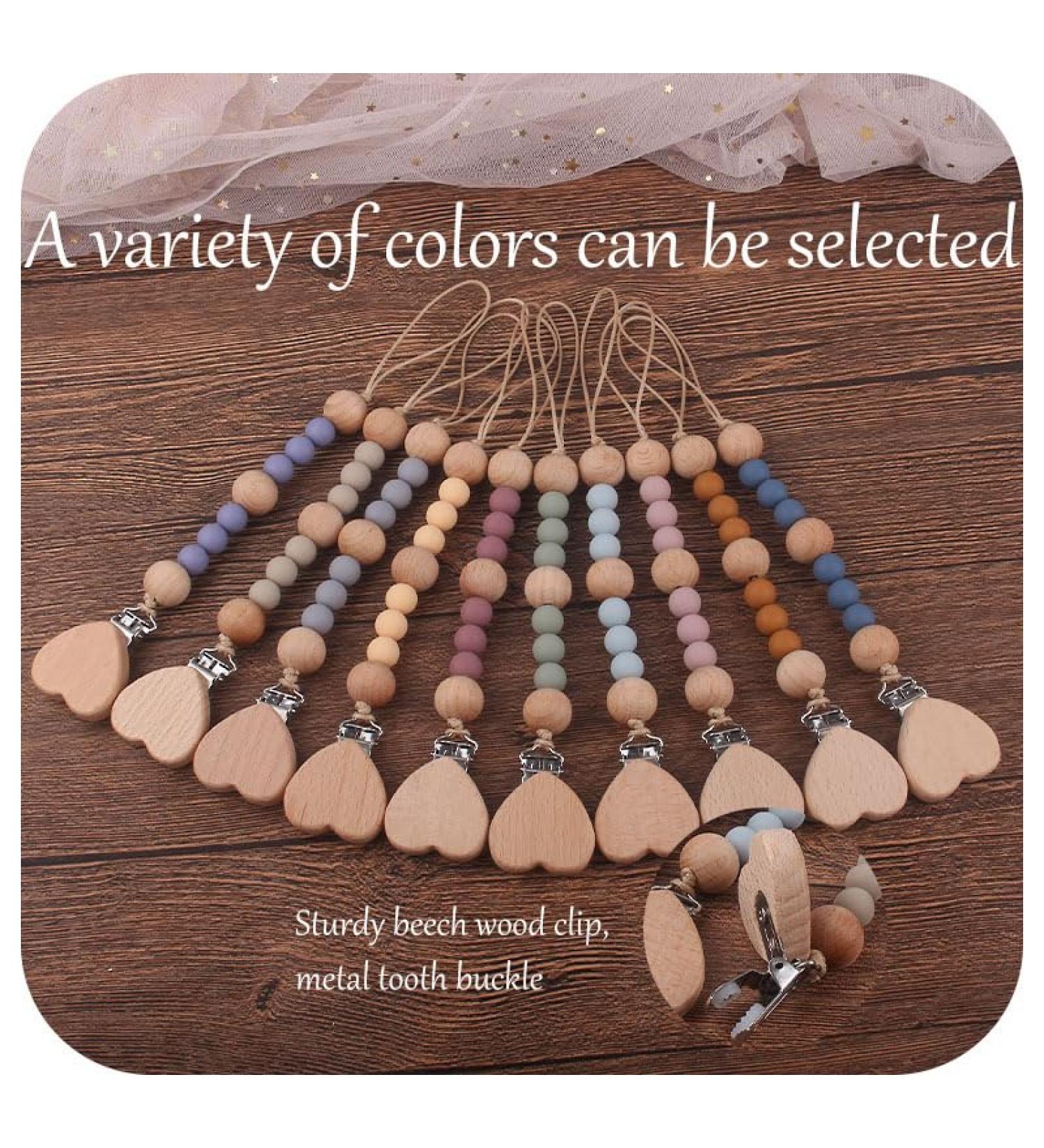 Pacifier Chain Happy-Crazy-Baby | Heart-Taupe for Boys & Girls | Perfect Baby Shower Birthday & Baptism Gift - Buy Online on GoSupps.com