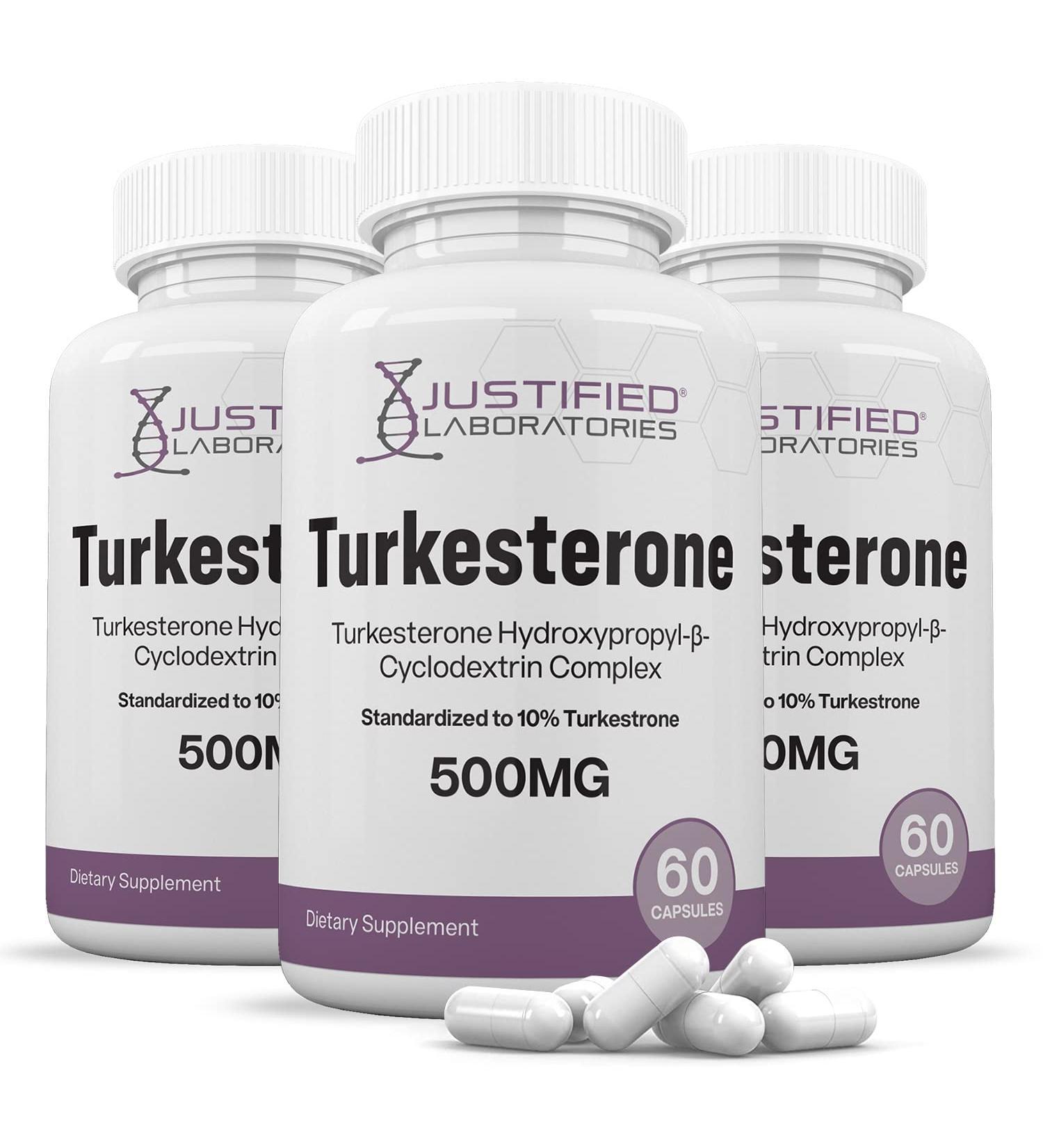 Justified Laboratories Turkesterone 3 Pack | 500mg 10% Standardized | Boost Stamina Endurance & Strength | 180 Capsules - International Shipping Available - Buy Online on GoSupps.com
