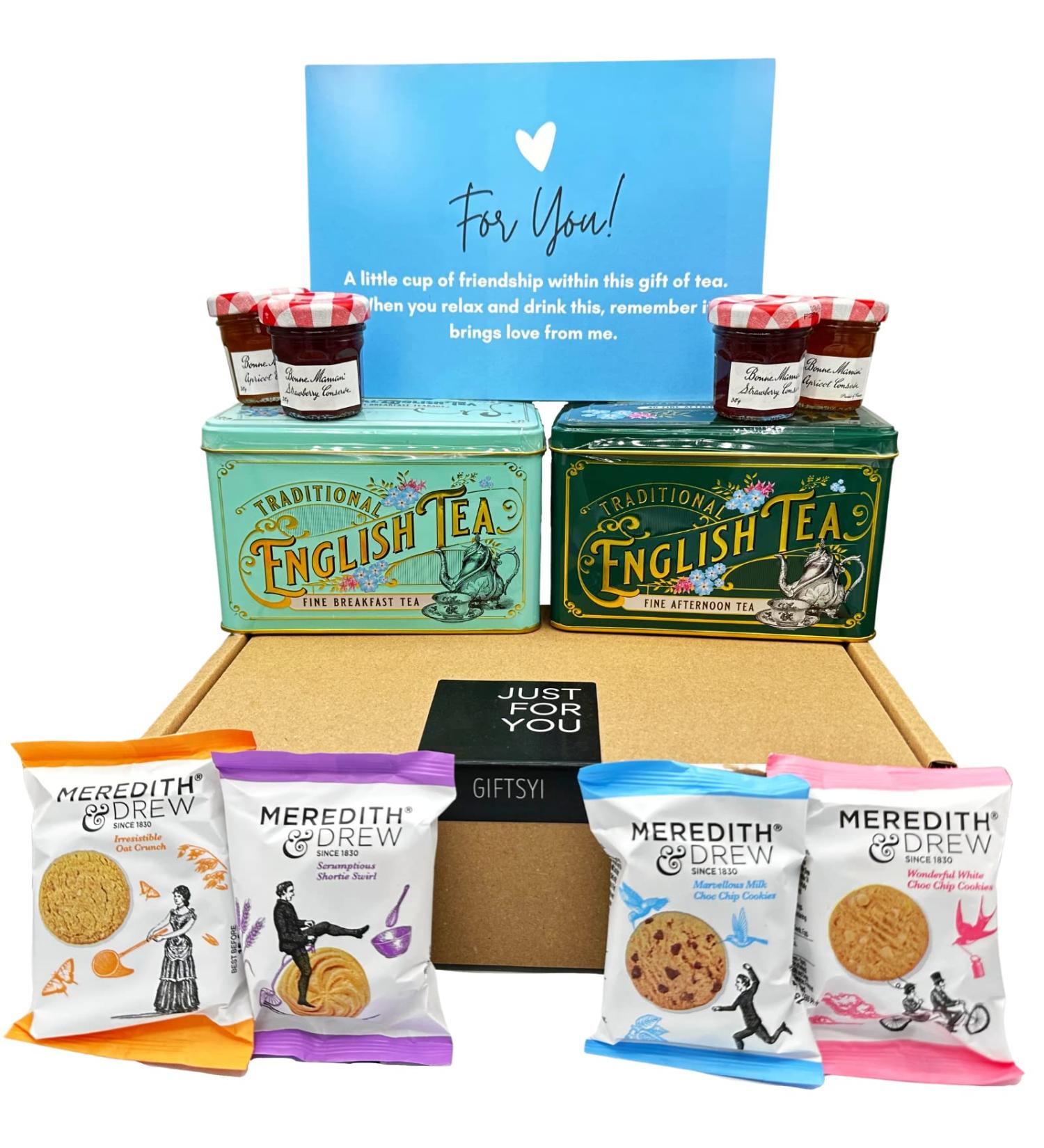British Tea Gift Set with Bonne Maman Preserves, English Breakfast Tea, Cookies Variety Pack - Tea Lovers' Delight from UK - Buy Online on GoSupps.com