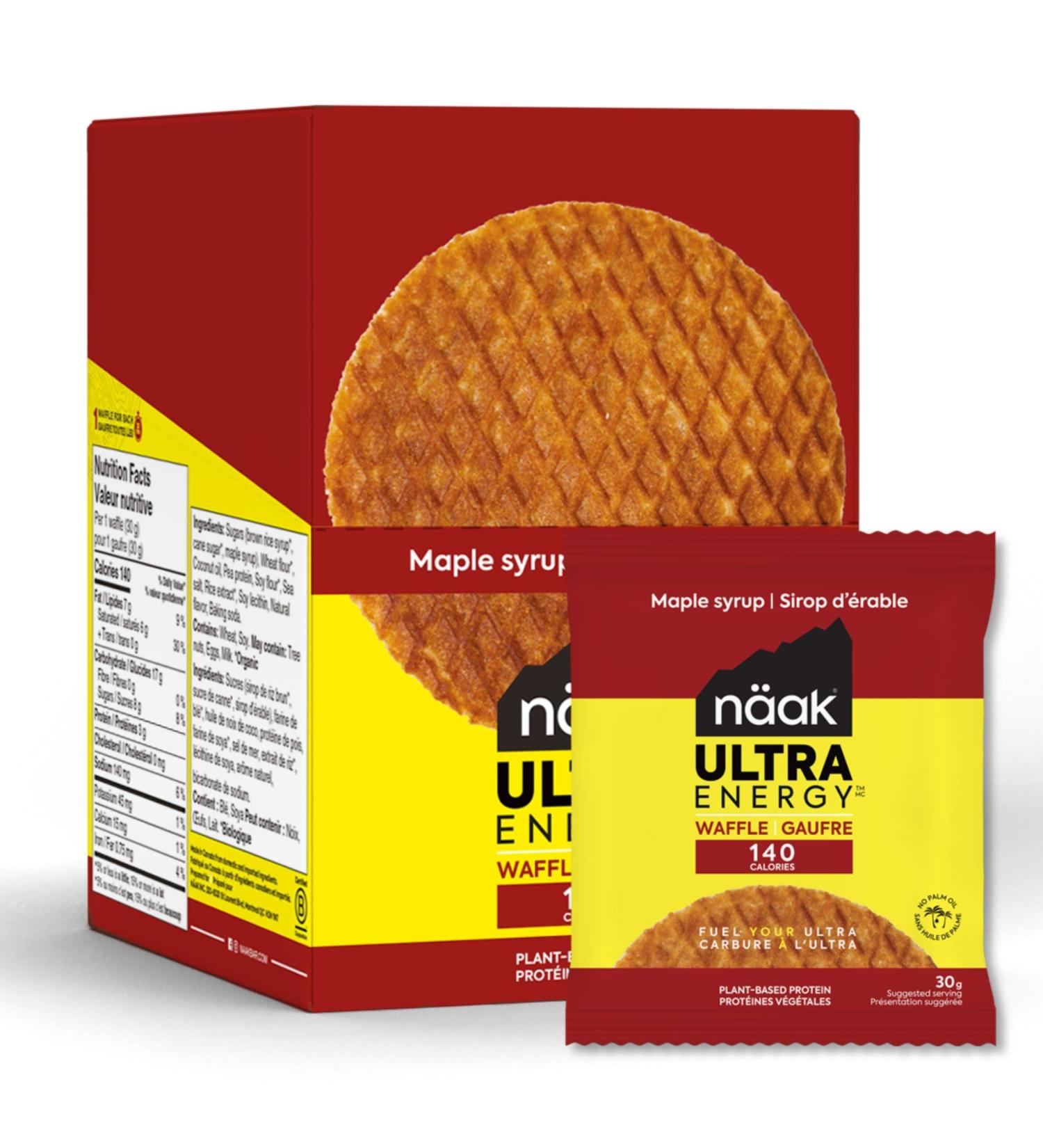 N ak Energy Waffles Pack of 12 | Vegan GMO Free Palm Oil Free Sports Nutrition Stroopwafel (Maple Syrup) - Buy Online on GoSupps.com