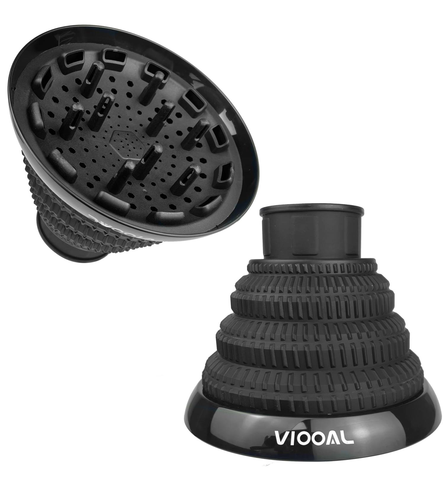 Collapsible Silicone Hair Dryer Diffuser for Curly Hair - Lightweight & Portable Travel Design Fits Most Hair Dryers (Black - Buy Online on GoSupps.com