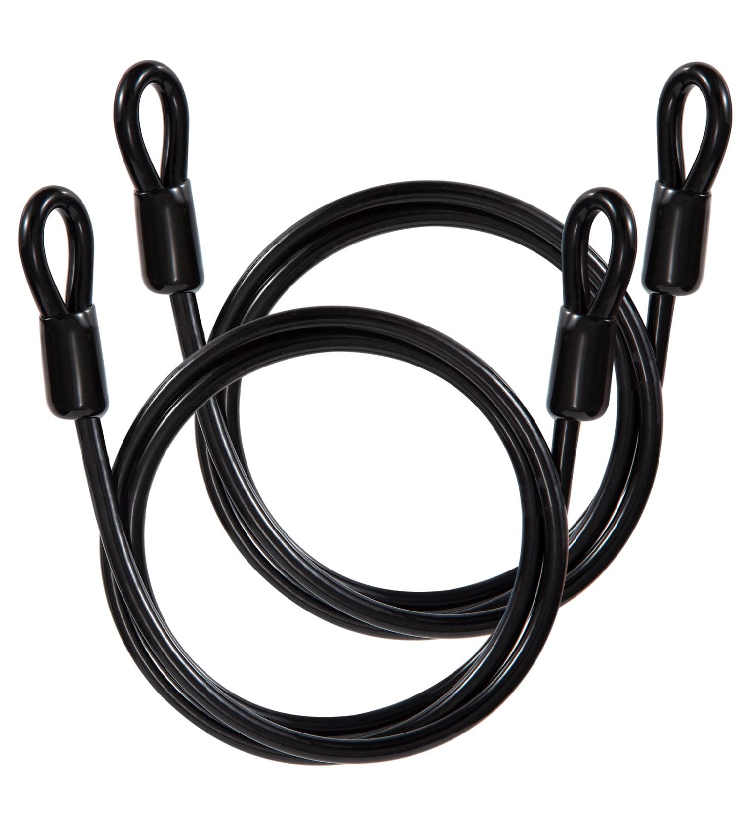 Buy Slope Cable Steel Cable with Eyelet - 1m Long 6mm Thick Black - 2 Pieces for Bicycle Trailer Security - Buy Online on GoSupps.com