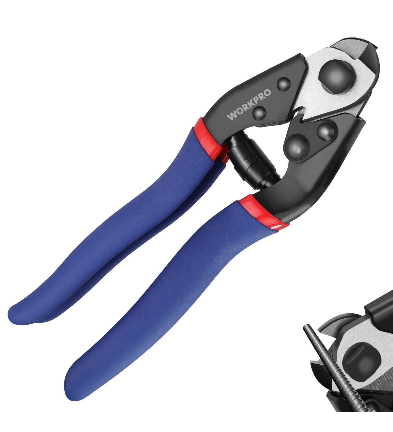 WORKPRO 190mm Wire Rope Cutter - Cr-V Steel Cable Cutter Tool for Stainless Steel Rope & Bicycle Brake Cable Repair - Buy Online on GoSupps.com