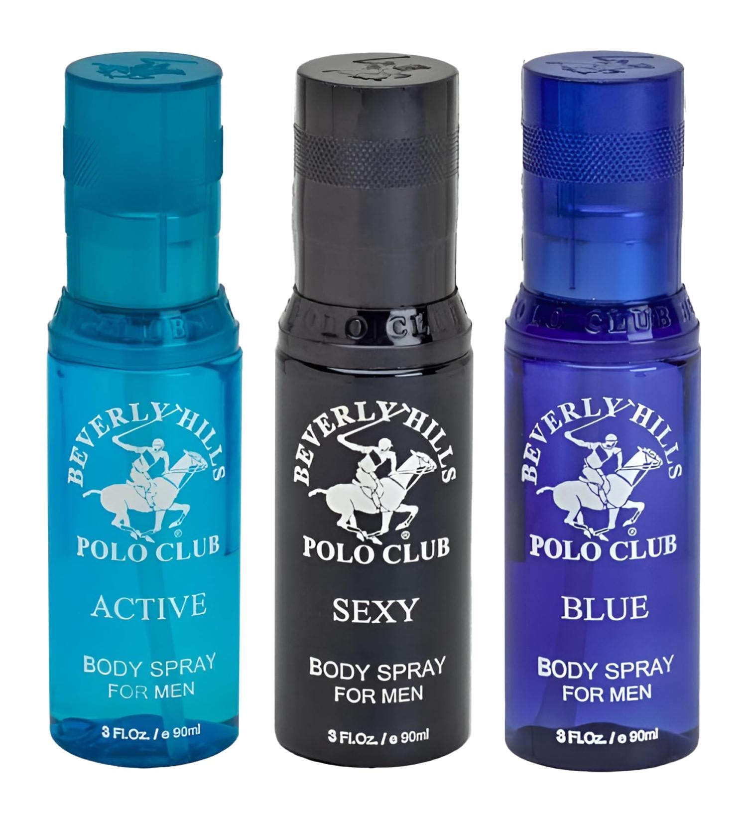Beverly Hills Polo Club Men's Body Spray Collection Gift Set Featuring Luxury Designer Cologne Scents for Long Lasting Freshness BHPC 3 oz 3 Count (Silver) - Buy Online on GoSupps.com