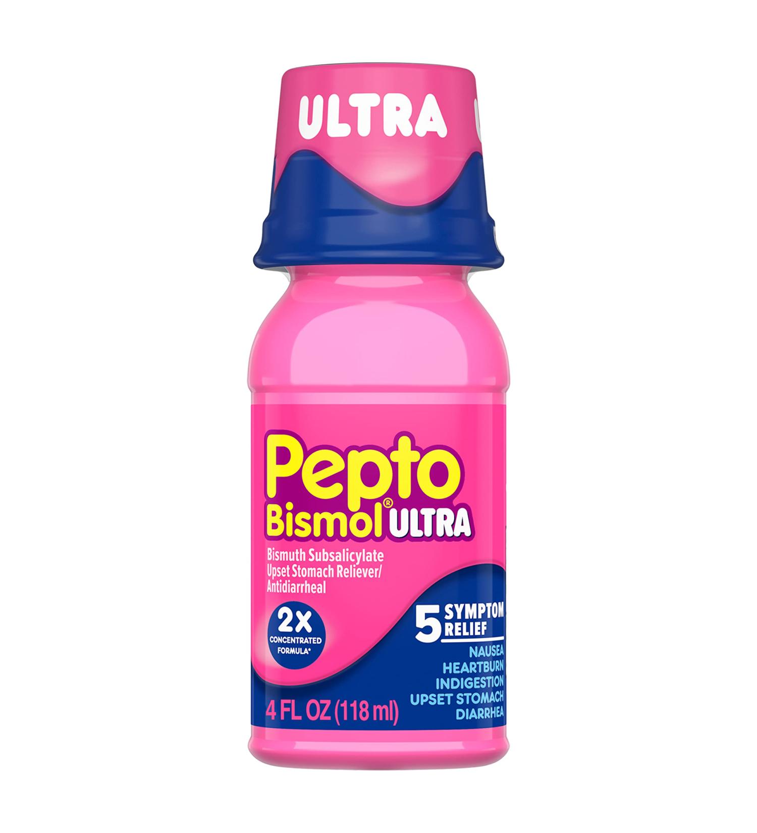 Pepto-Bismol Max 5 Symptom Relief for Upset Stomach & Diarrhea - 4 Oz - Buy Online on GoSupps.com