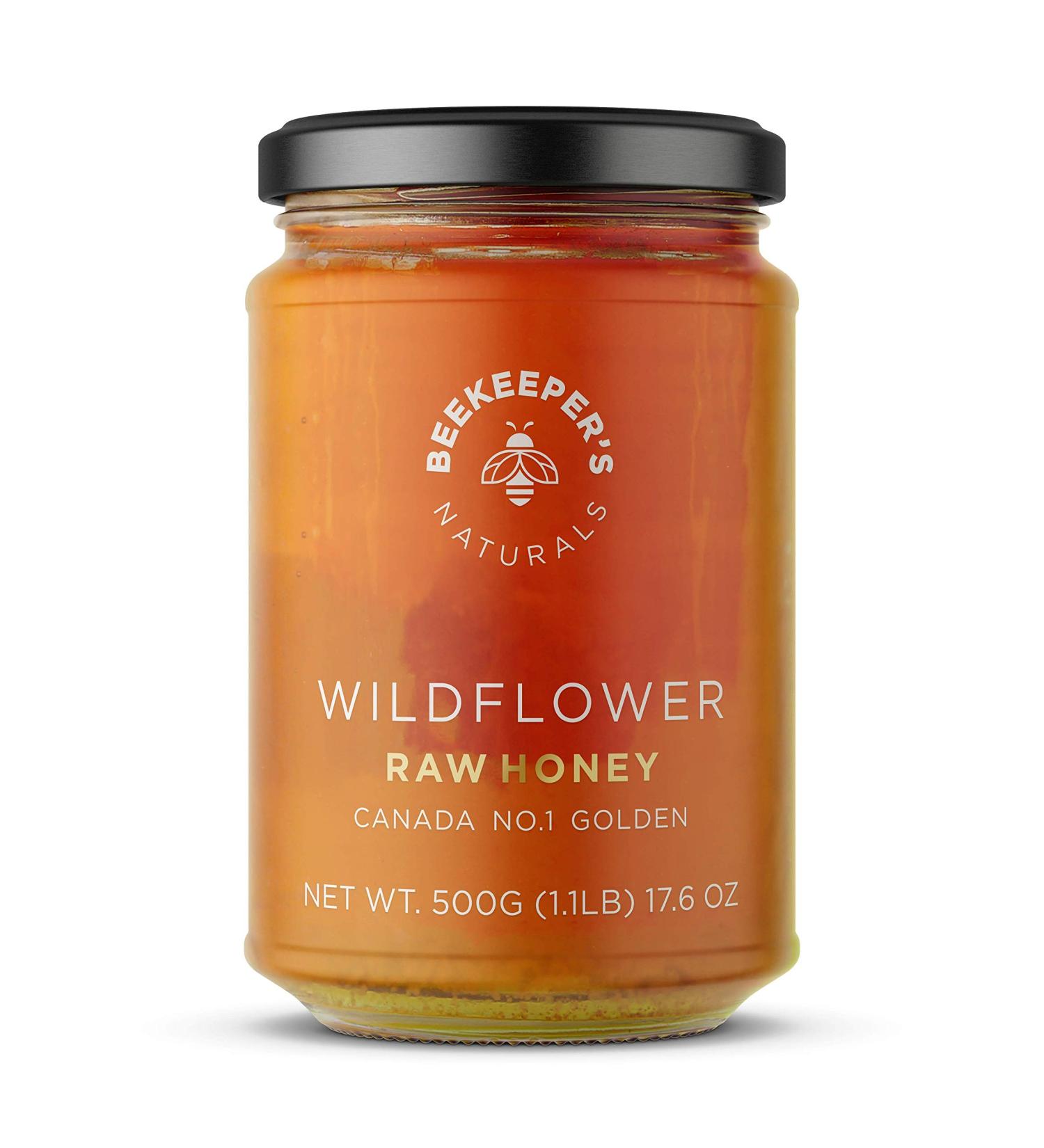 Beekeeper's Naturals Raw Wildflower Honey 17.6 oz (500g) - Natural Sweetener & Superfood - Buy Online on GoSupps.com