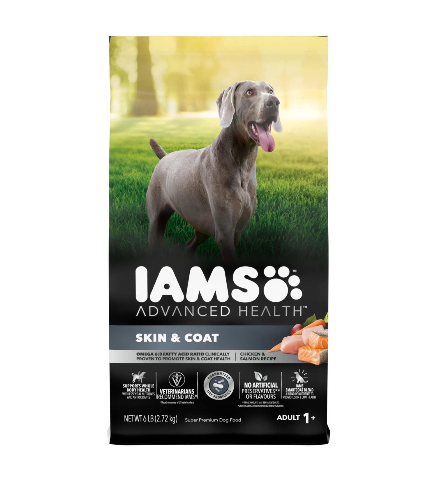IAMS ADVANCED HEALTH Dog Food Dry SKIN & COAT Adult Chicken & Salmon Recipe 2.72kg Bag 2.72 kg (Pack of 1) - Buy Online on GoSupps.com