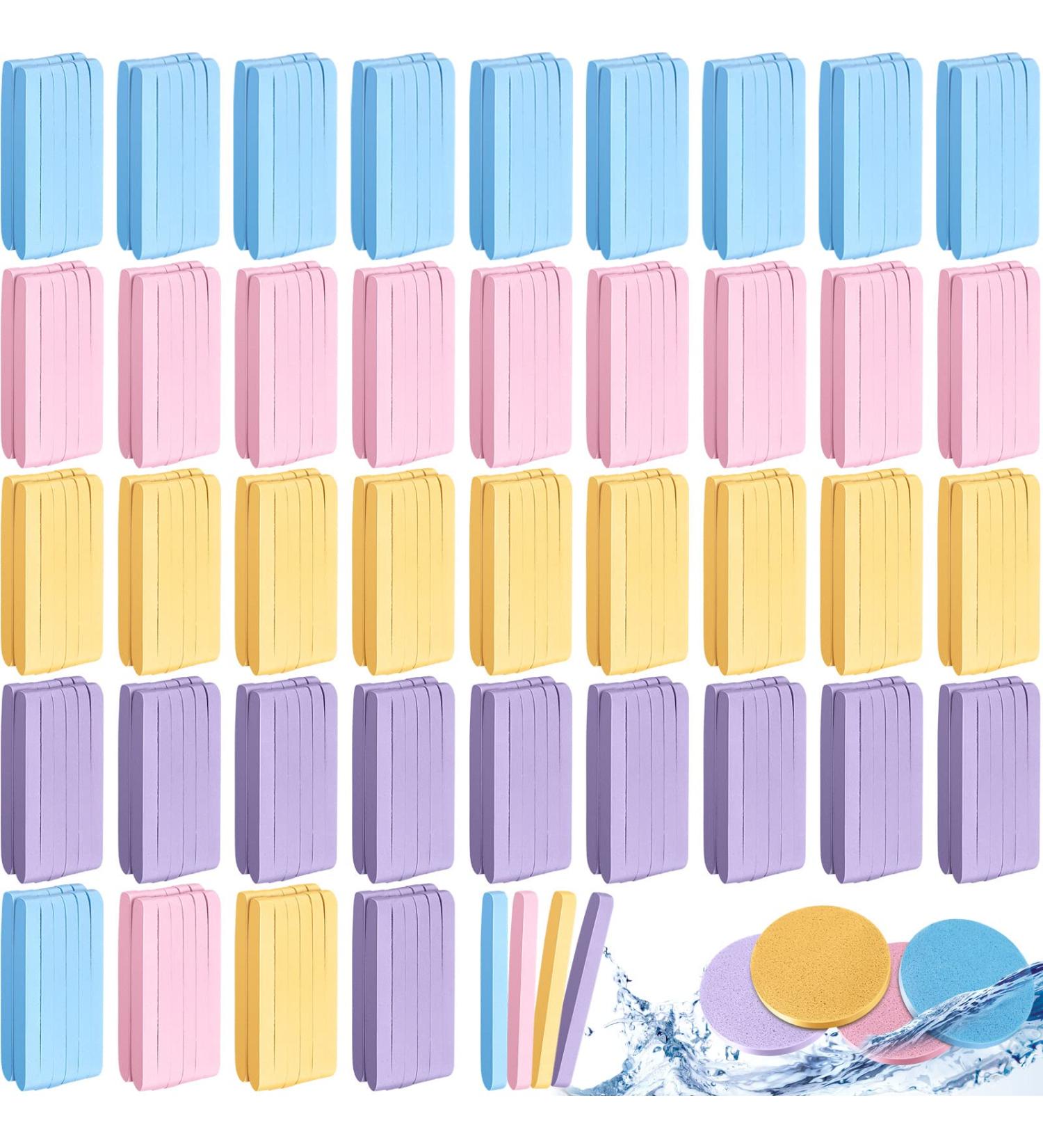Nuogo 480 Count Compressed Facial Sponges | Makeup Removal & Exfoliating PVA Spa Pads | Reusable Cleansing Rounds for Women | Esthetician Beauty Supplies | 4 Colors | Pack of 1 - Buy Online on GoSupps.com