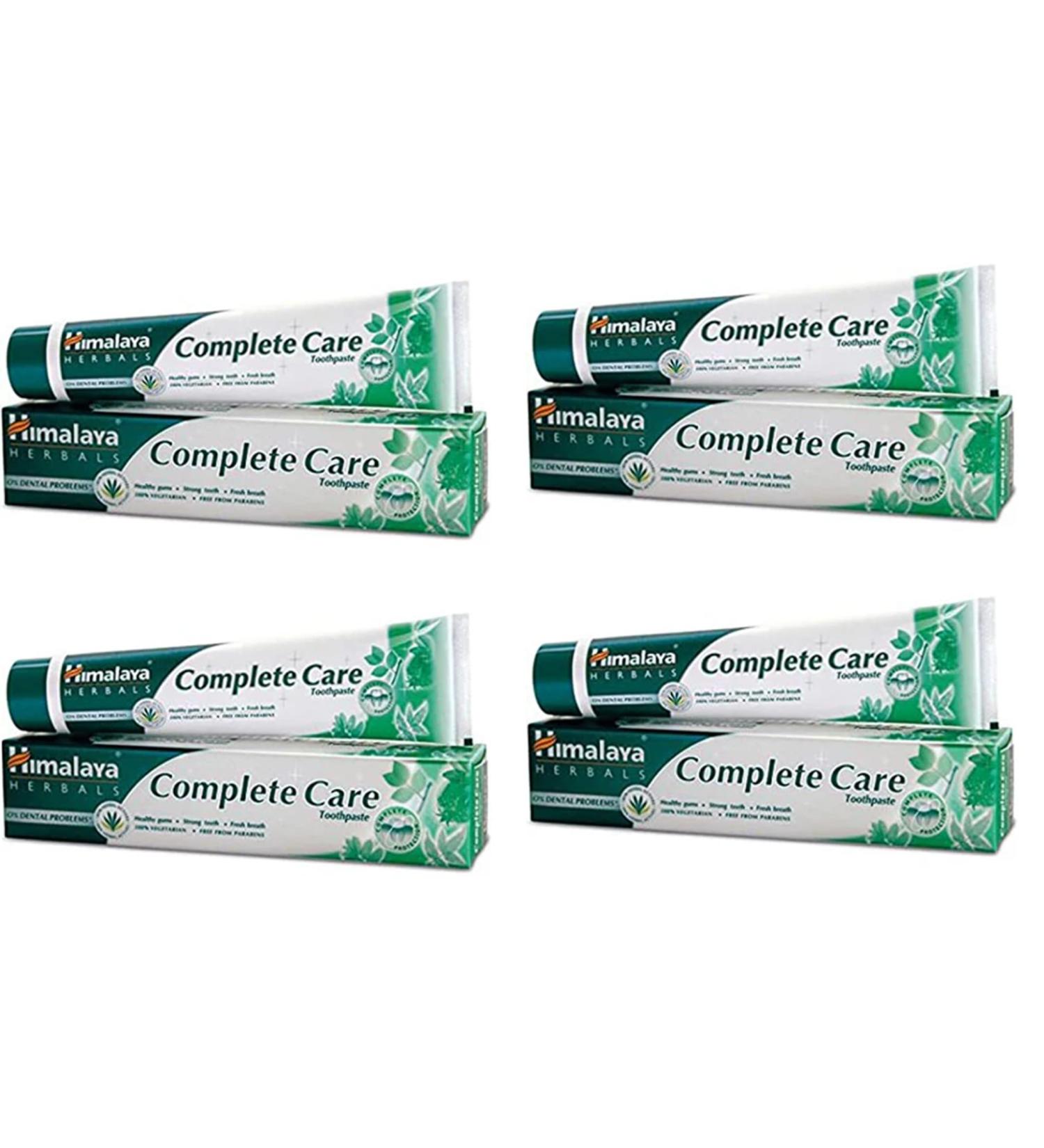 Himalaya Herbals Complete Care Toothpaste Herbal Fights Plaque Freshens Breath Fluoride Free No Artificial Flavors (Pack of 4)