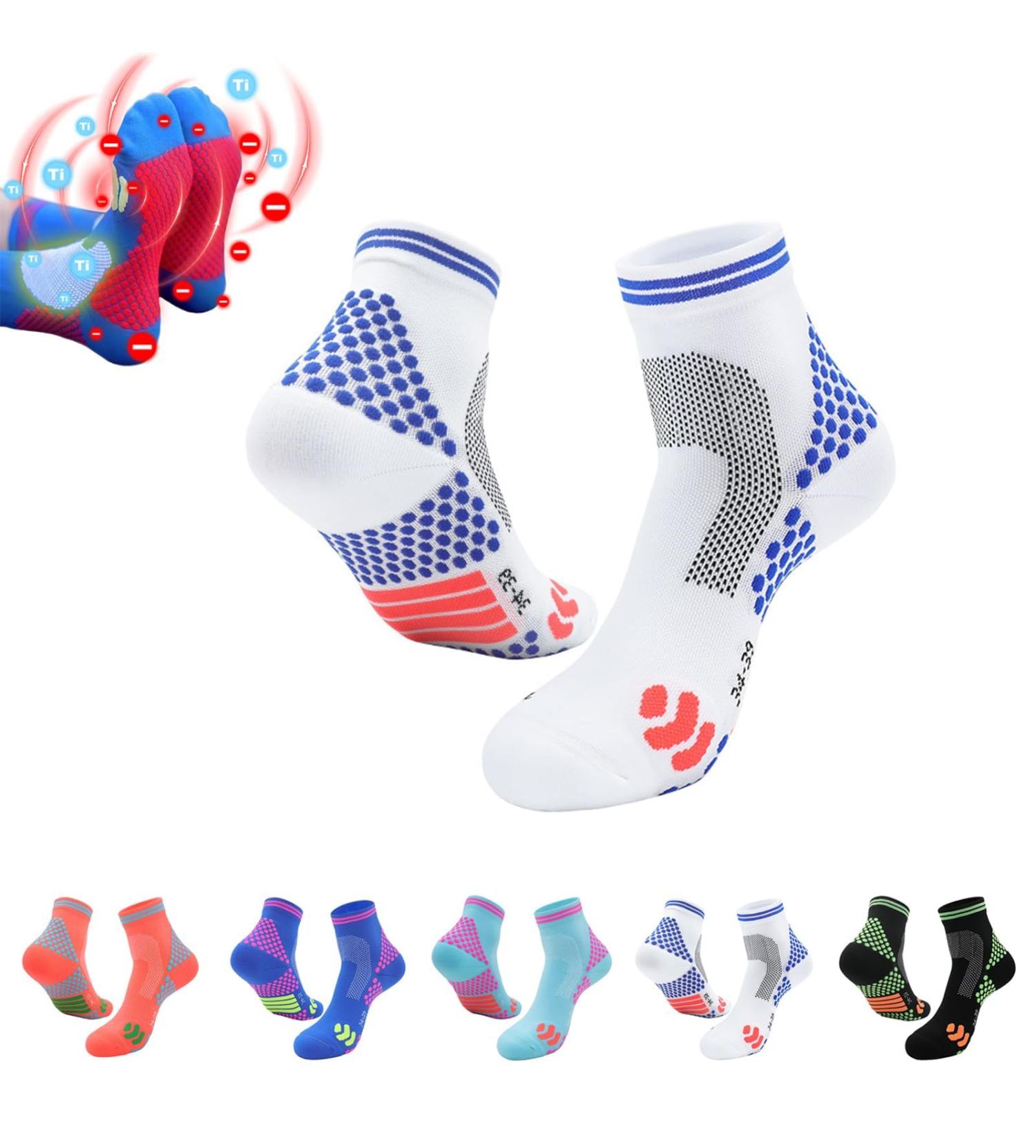 2023 Far Infrared Schorl Titanium Ion Heightening Socks - White Medium - Buy Online on GoSupps.com