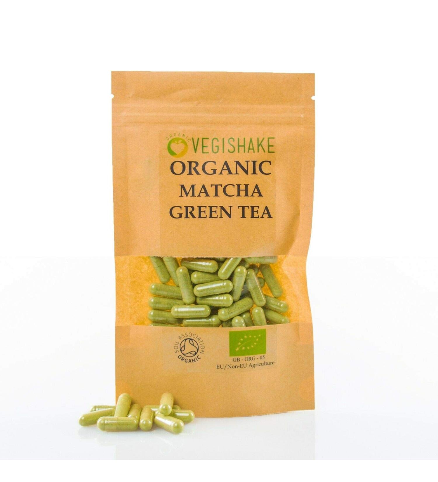 Organic Matcha Green Tea HPMC Capsule Energy EGCG Epigallocatechin Gallates Vegan Halal Kosher (60 Capsules) 60 count (Pack of 1) - Buy Online on GoSupps.com