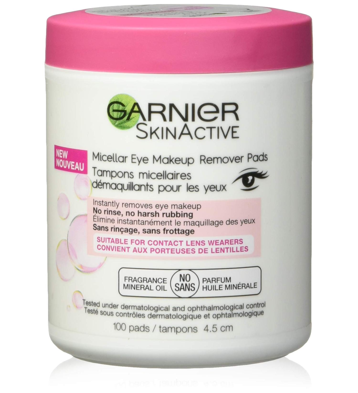 Garnier SkinActive Micellar Eye Makeup Remover Pads - 100 Count | Gentle Cleansing & Makeup Removal - Buy Online on GoSupps.com