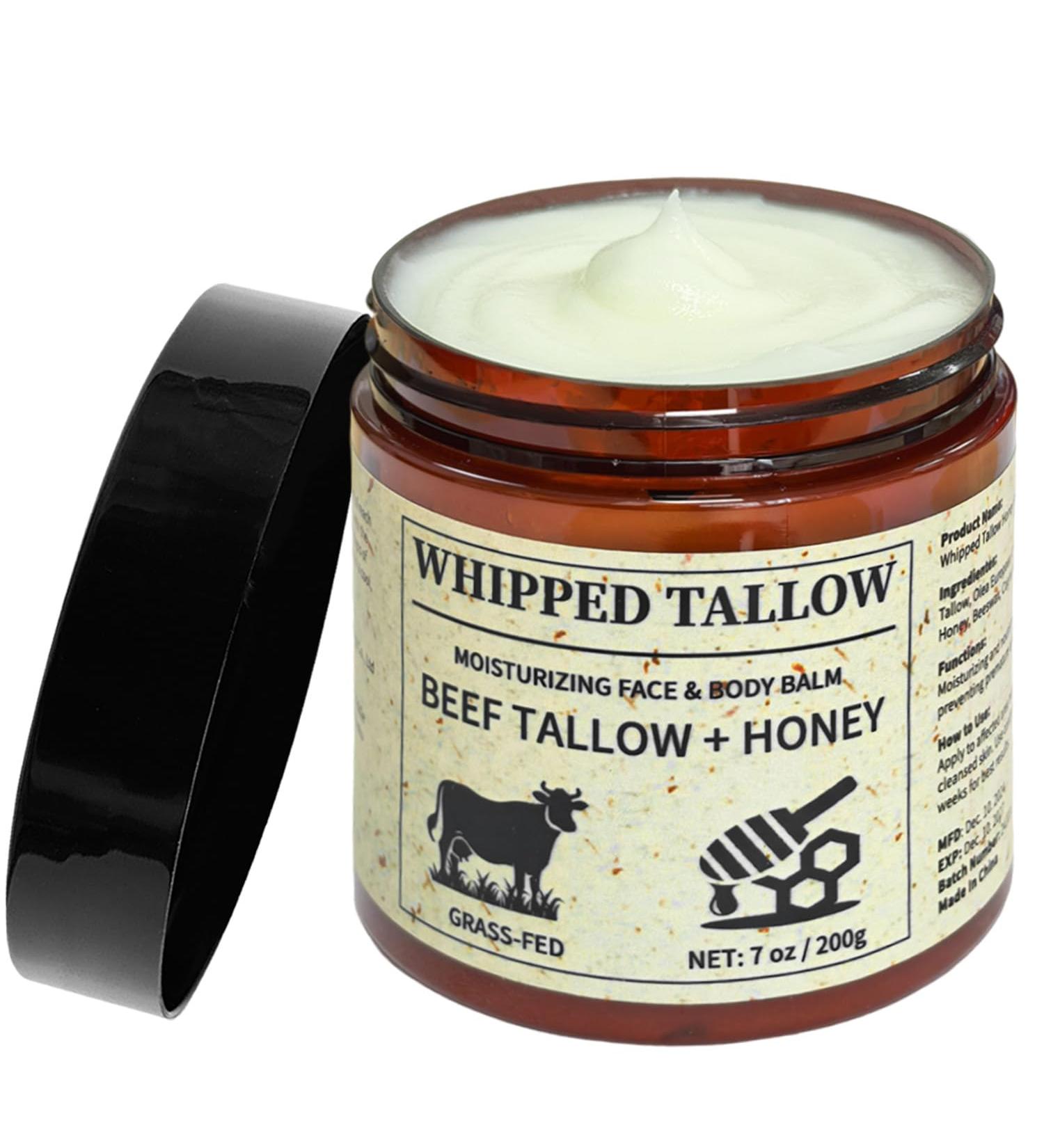 7 oz/200g - Tallow and Honey Balm for Face Tallow Salve for Body Beef Tallow for Skin Moisturizer Hydrating Tallow for Face Grass Fed Whipped Tallow Honey Balm Organic Beef Tallow for Skin Care - Buy Online on GoSupps.com
