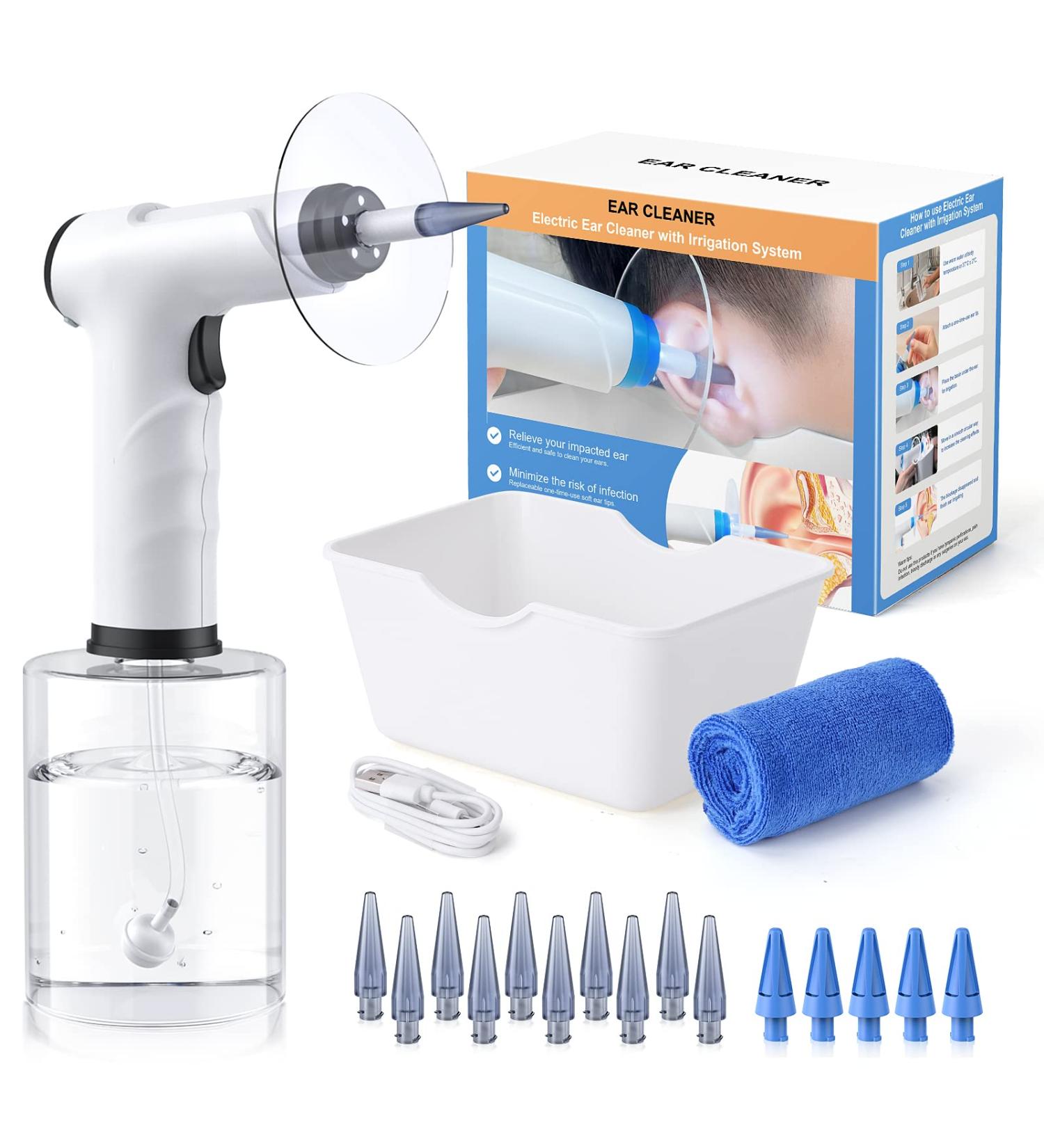 Electric Ear Wax Removal Kit with Light | Safe & Effective Ear Cleaning | FSA HSA Eligible | 4 Pressure Modes & Complete Ear Irrigation Set - Buy Online on GoSupps.com