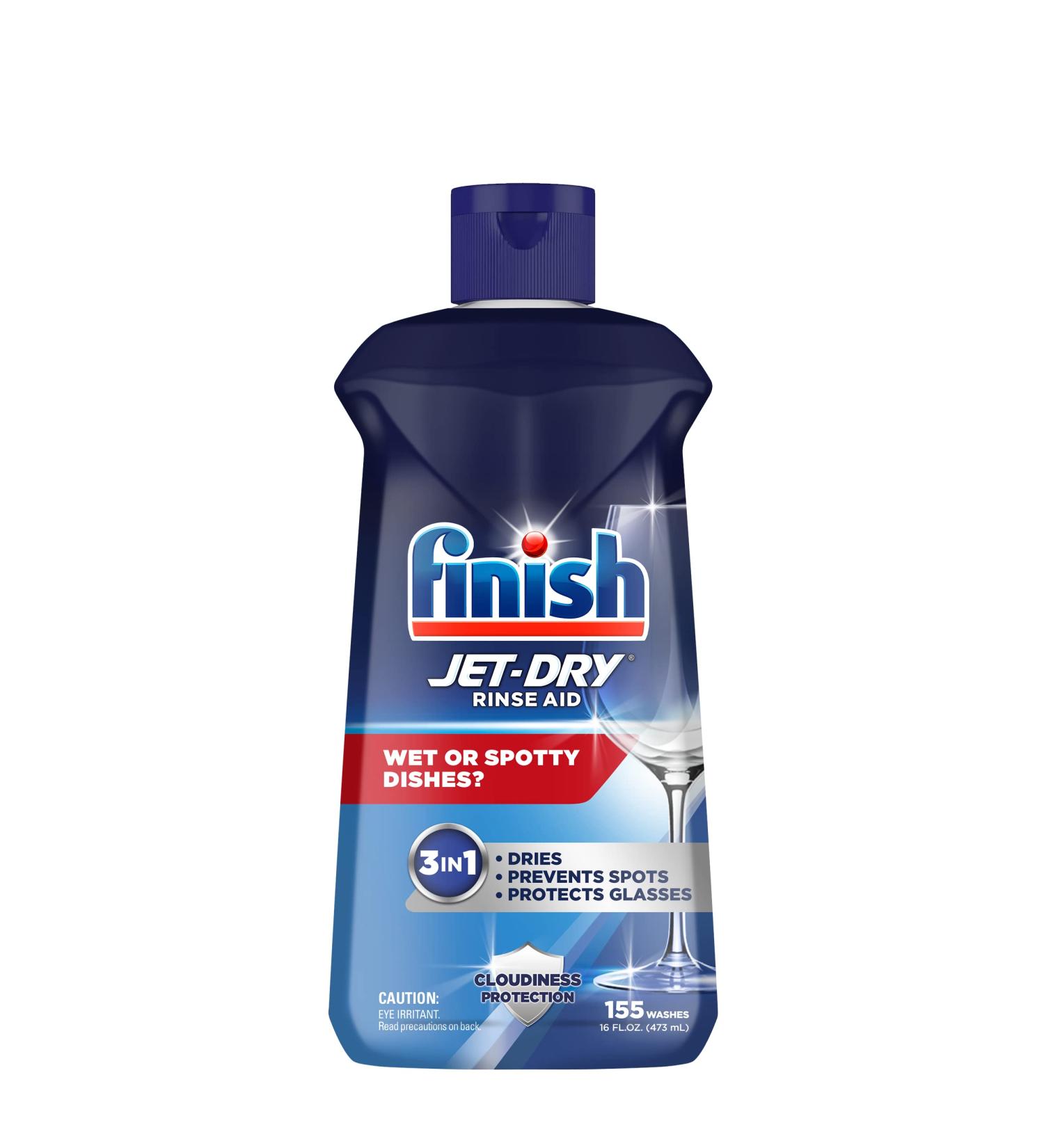 Finish Jet-Dry Rinse Aid 16oz - Dishwasher Rinse & Drying Agent (Unscented) - 1 Pack - Buy Online on GoSupps.com