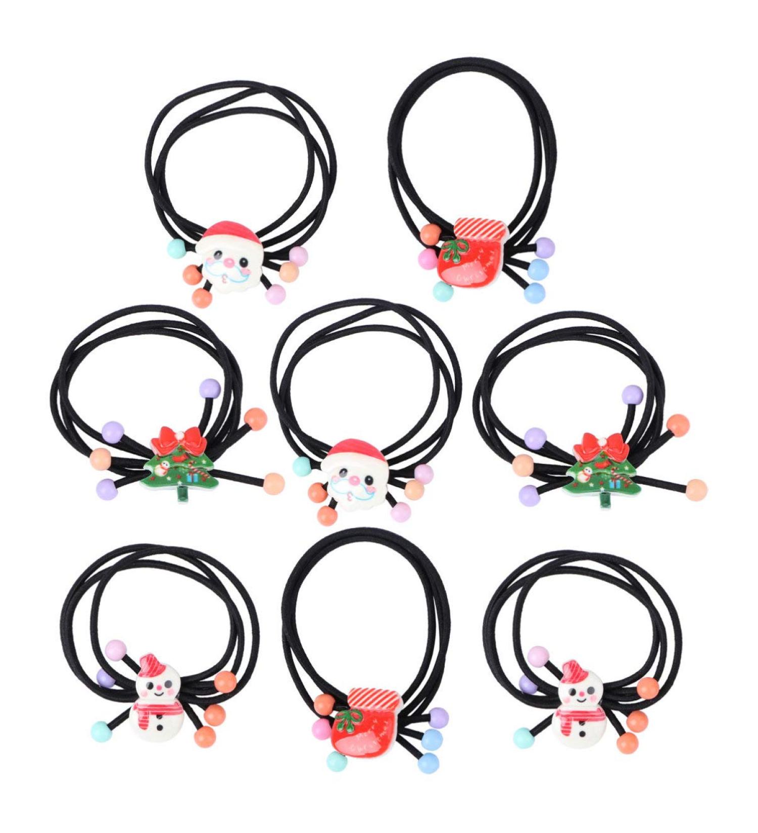 Frcolor Cartoon Elastic Hair Ties for Baby Girls - 8-Piece Christmas Loop Ponytail Holders - International Shipping Available - Buy Online on GoSupps.com