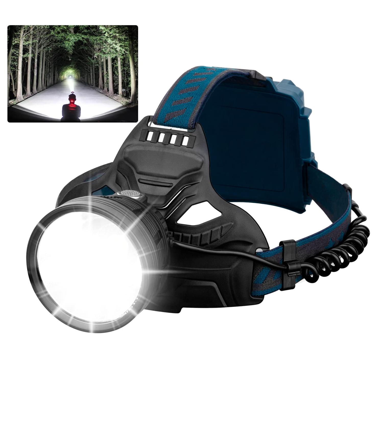 90000 Lumen LED Rechargeable Headlamp for Adults | Super Bright, Waterproof, 4 Modes | USB Rechargeable Head Lamp for Camping, Running, Hunting | Black - Buy Online on GoSupps.com