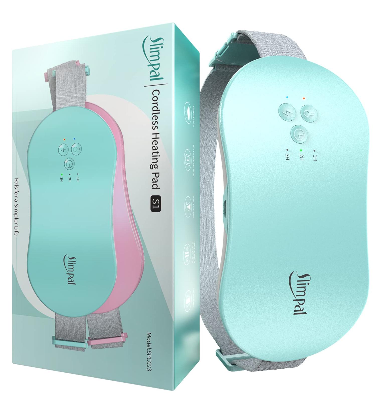 Slimpal Portable Heating Pad for Menstrual Cramp Relief - Rechargeable Heat Belt with 3 Auto-Off Timer Settings - Ideal Gift for Women/Girls - Aqua - Buy Online on GoSupps.com