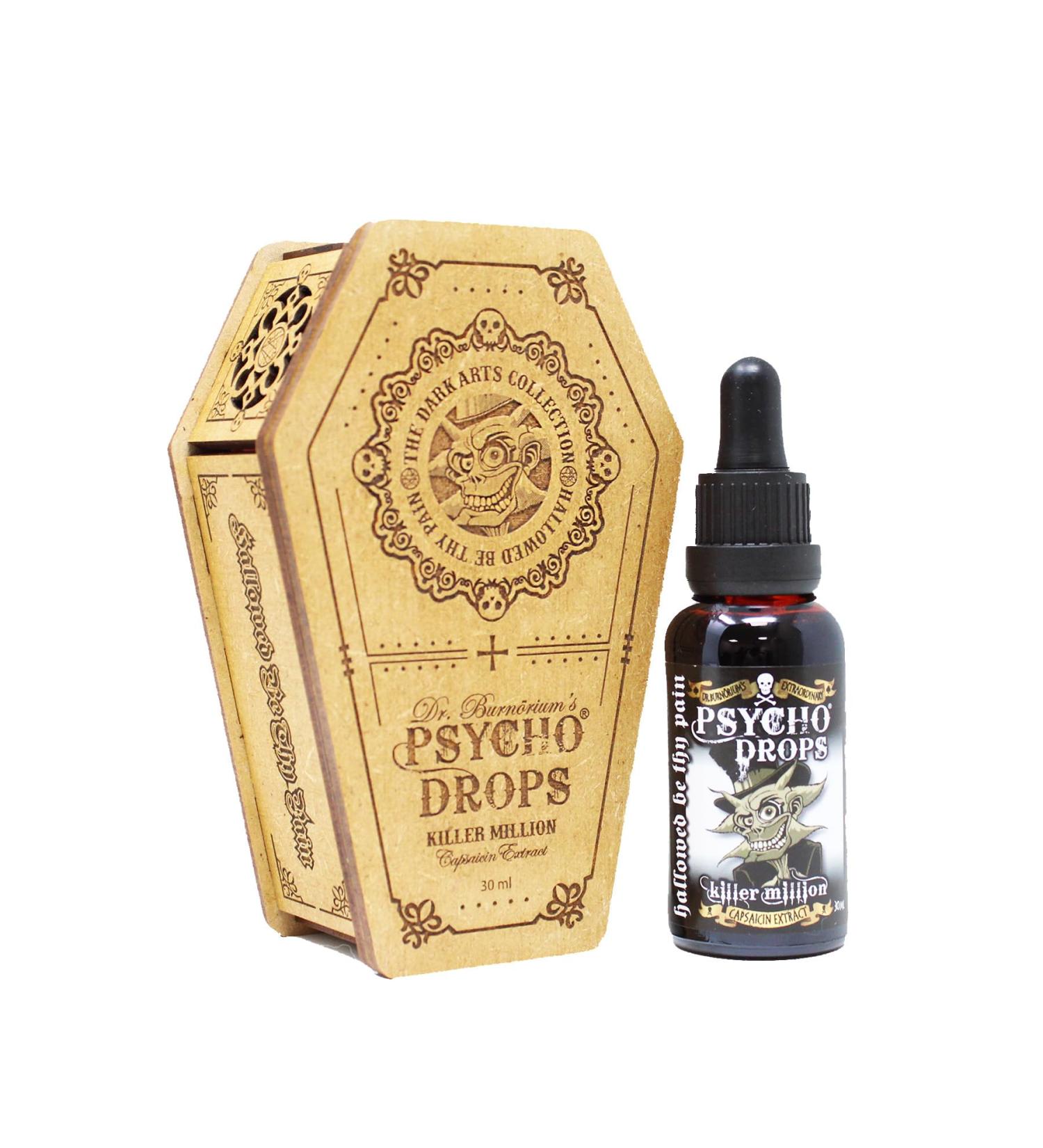 Psycho Juice Killer Millions Capsaicin Extract with Wooden Coffin Dark Arts Collection - Buy Online on GoSupps.com