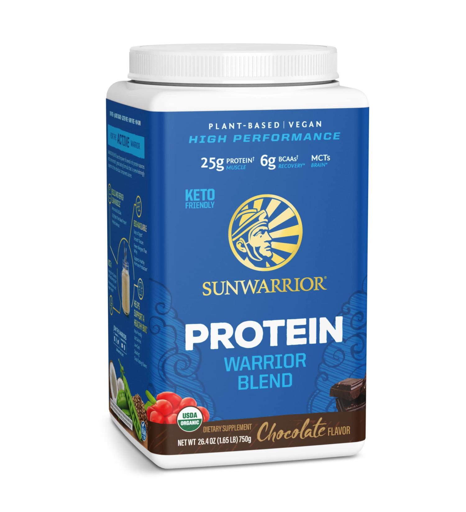 Sunwarrior Warrior Blend Protein - Chocolate 1.65 lb (750g) | Plant-Based Protein Powder - Buy Online on GoSupps.com