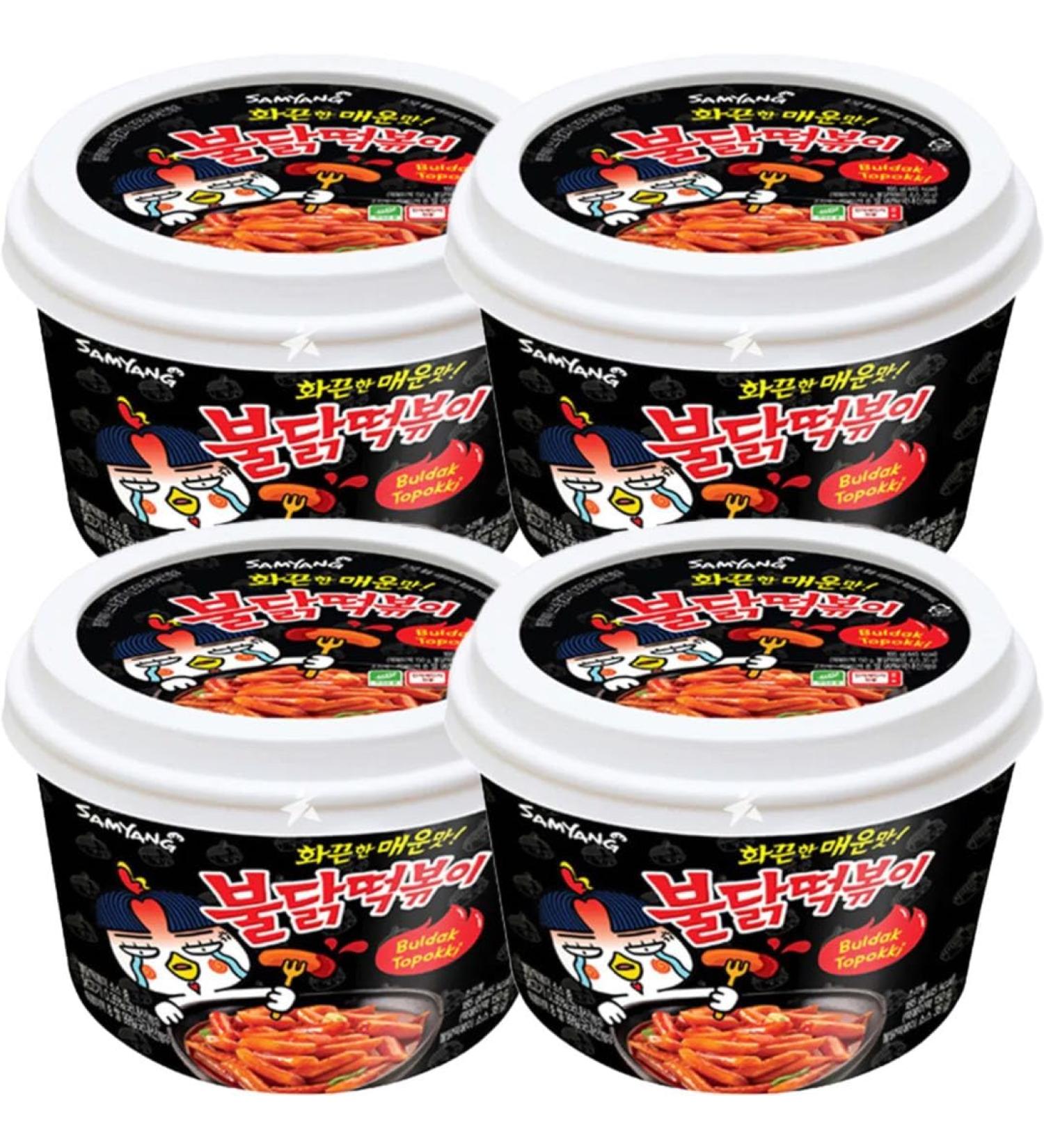 Samyang Buldak Hot Chicken Flavour Topokki Korean Rice Cake Tteokbokki Bowl 185g (Pack of 4) - Buy Online on GoSupps.com