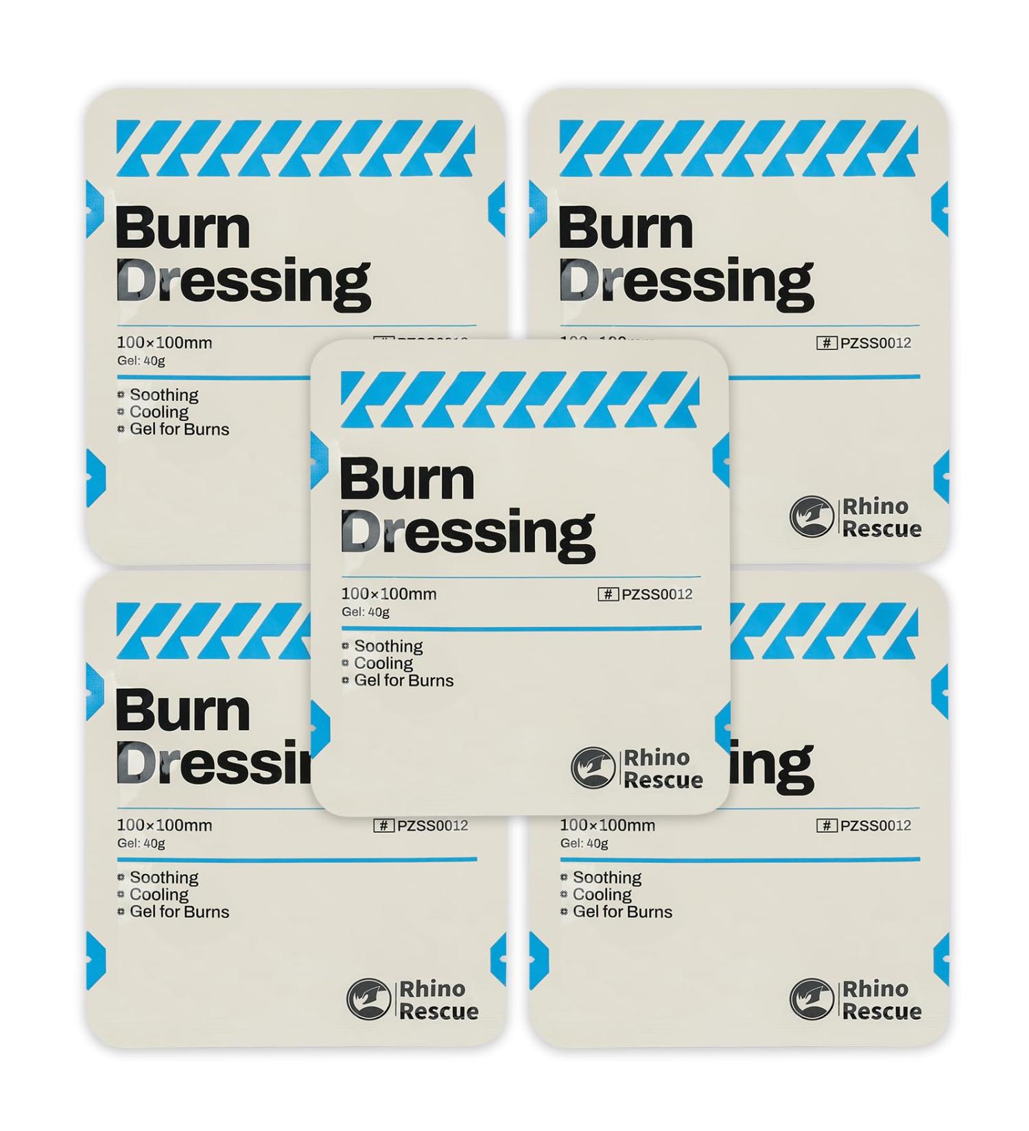 Rhino Rescue 4X4 Burn Dressing & Gel - Soothing Burn Relief First Aid Supplies (5 Pack) - International Shipping Available - Buy Online on GoSupps.com