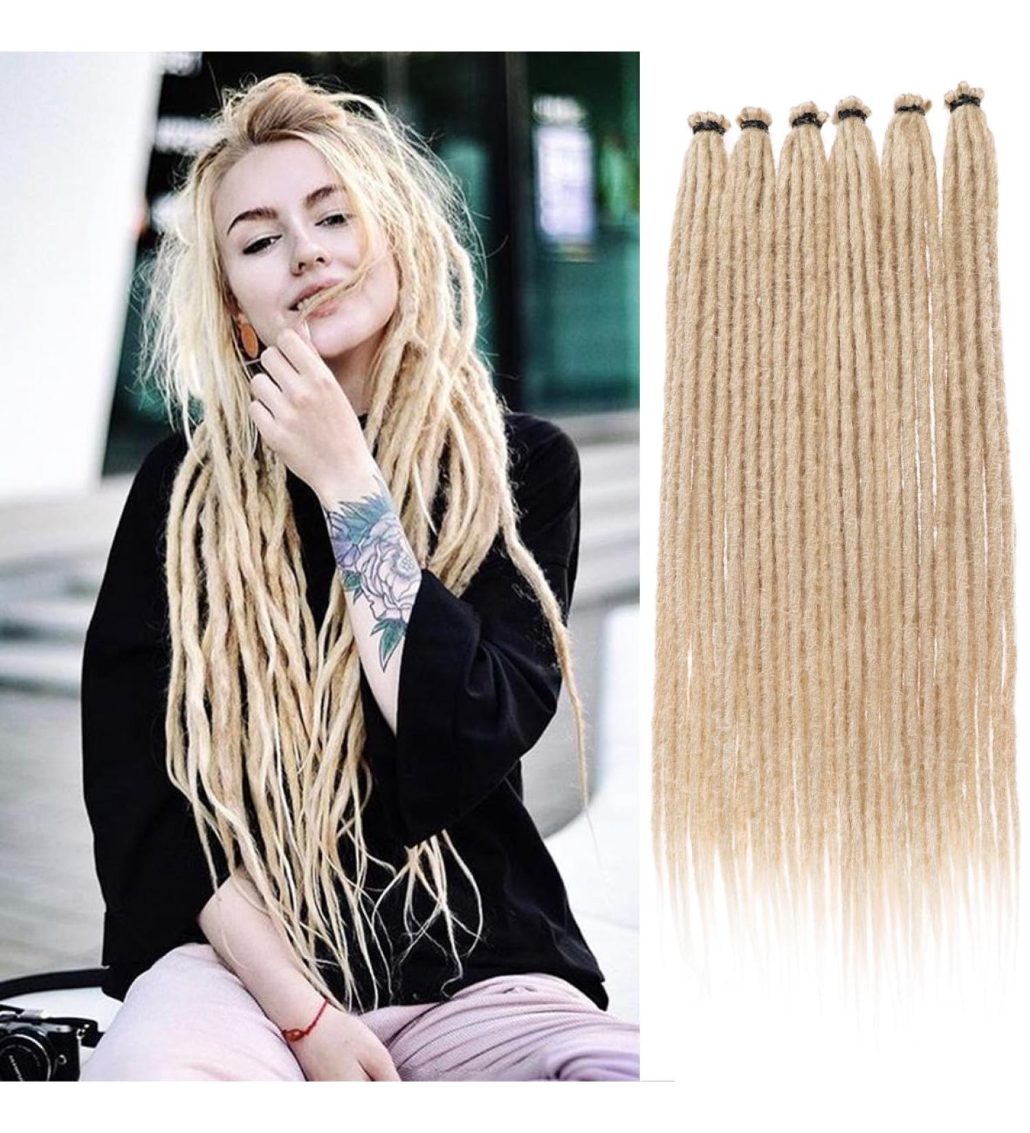 Leeven 18 Blonde Dreadlock Extension Reggae 10 Strands Synthetic Hippie Dreads/613 - Buy Online on GoSupps.com