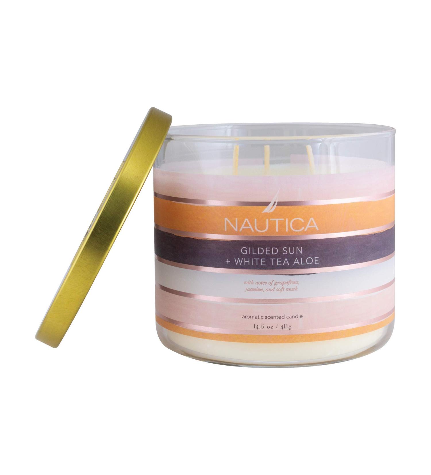Gilded Sun & White Tea Aloe - Nautica Luxury Soy Wax Candle | International Shipping Available - Buy Online on GoSupps.com