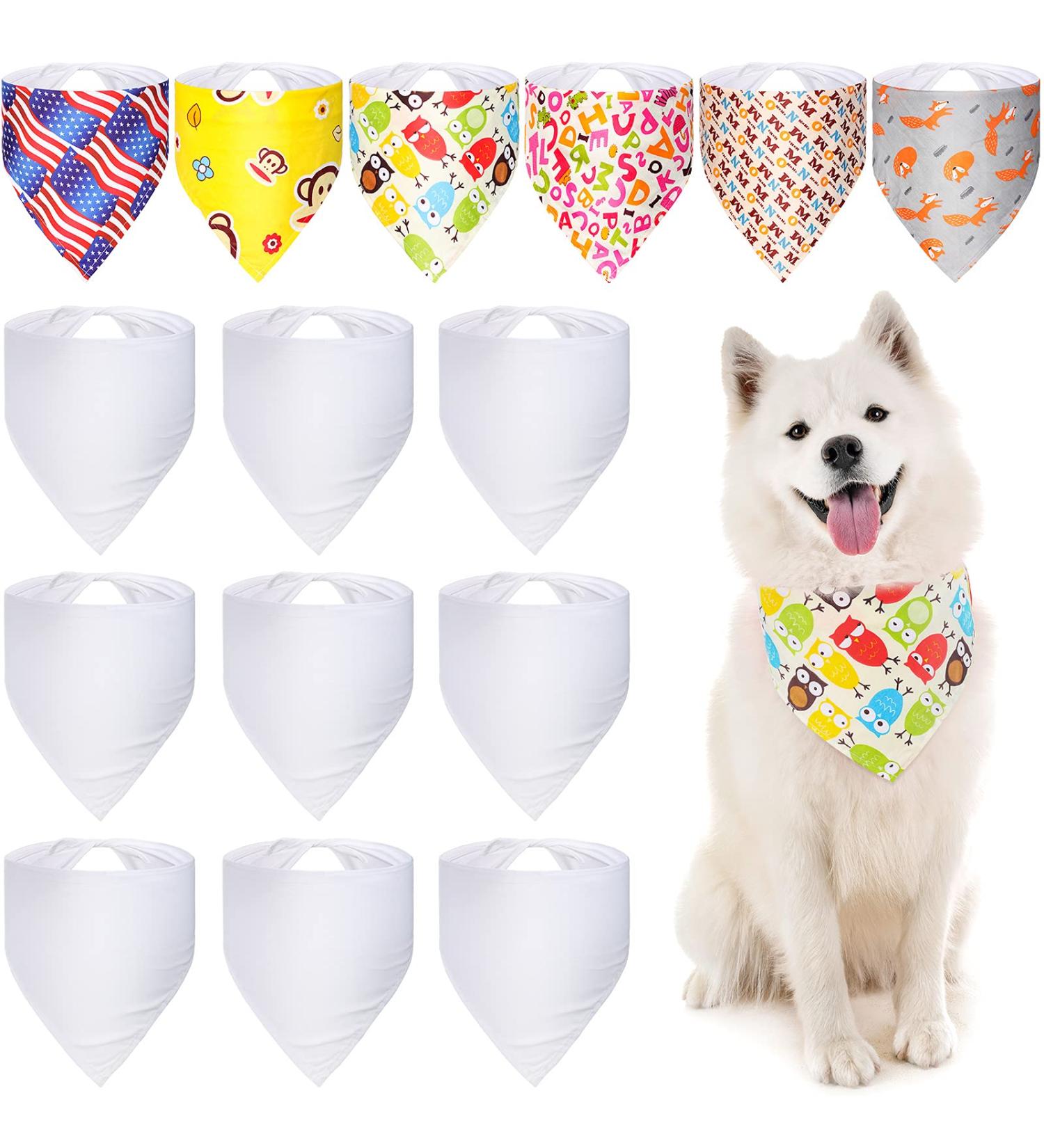 15 Piece Sublimation Pet Bandana & Bib Set - DIY Triangle Scarf for Dogs & Cats - Buy Online on GoSupps.com