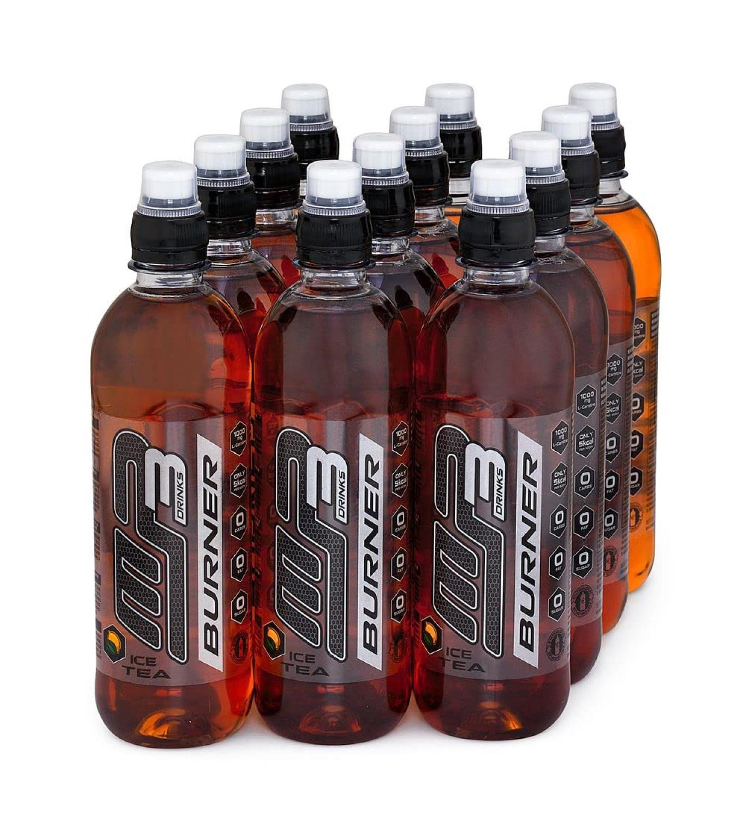 MP3 MP3 Low Calorie Sugar Free Sports Energy Drink L-Carnitine Fat Burner for Weight Loss Flavour Tasty Iced Tea Ready to Drink - Pack (12 x 500ml)