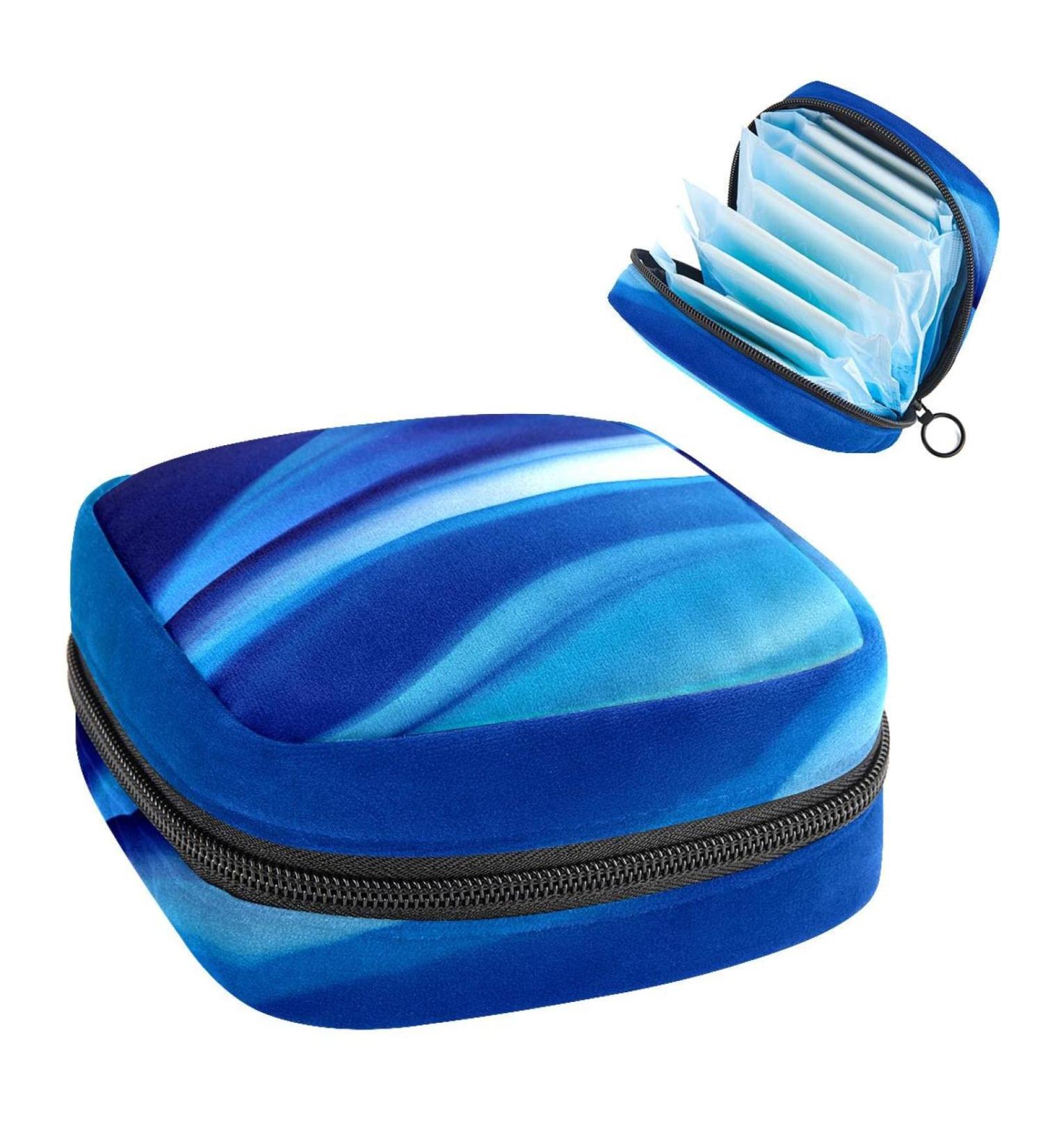 Period Bag Sanitary Napkin Storage Pouch - Abstract Blue Color | GIAPB Travel Makeup Bag - Buy Online on GoSupps.com