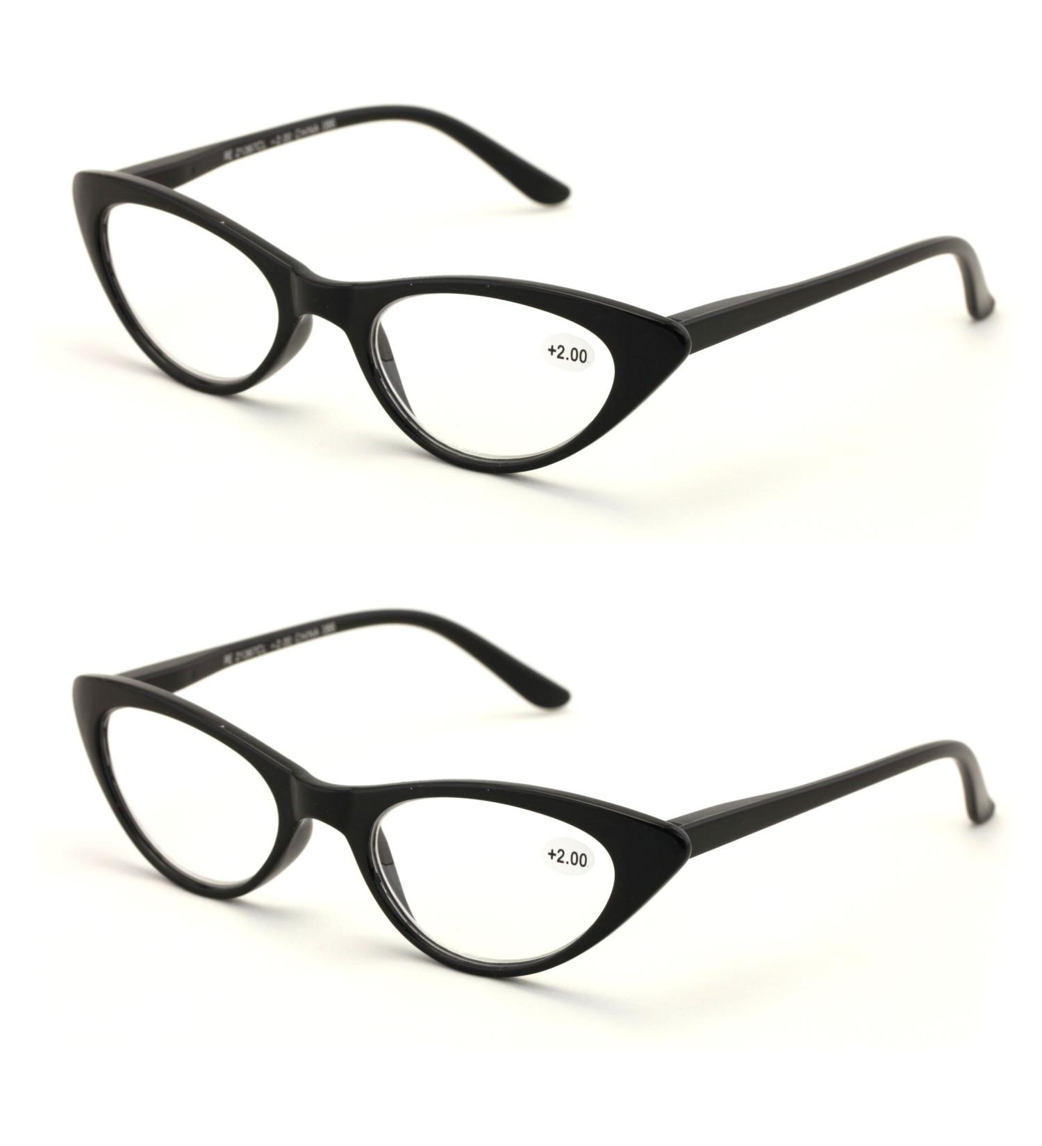 Buy V.W.E. Deluxe Female Cateye Vintage Reading Glasses - 2 Pairs (2 Black 2.50) | Stylish & Comfortable Women s Readers - International Shipping Available - Buy Online on GoSupps.com