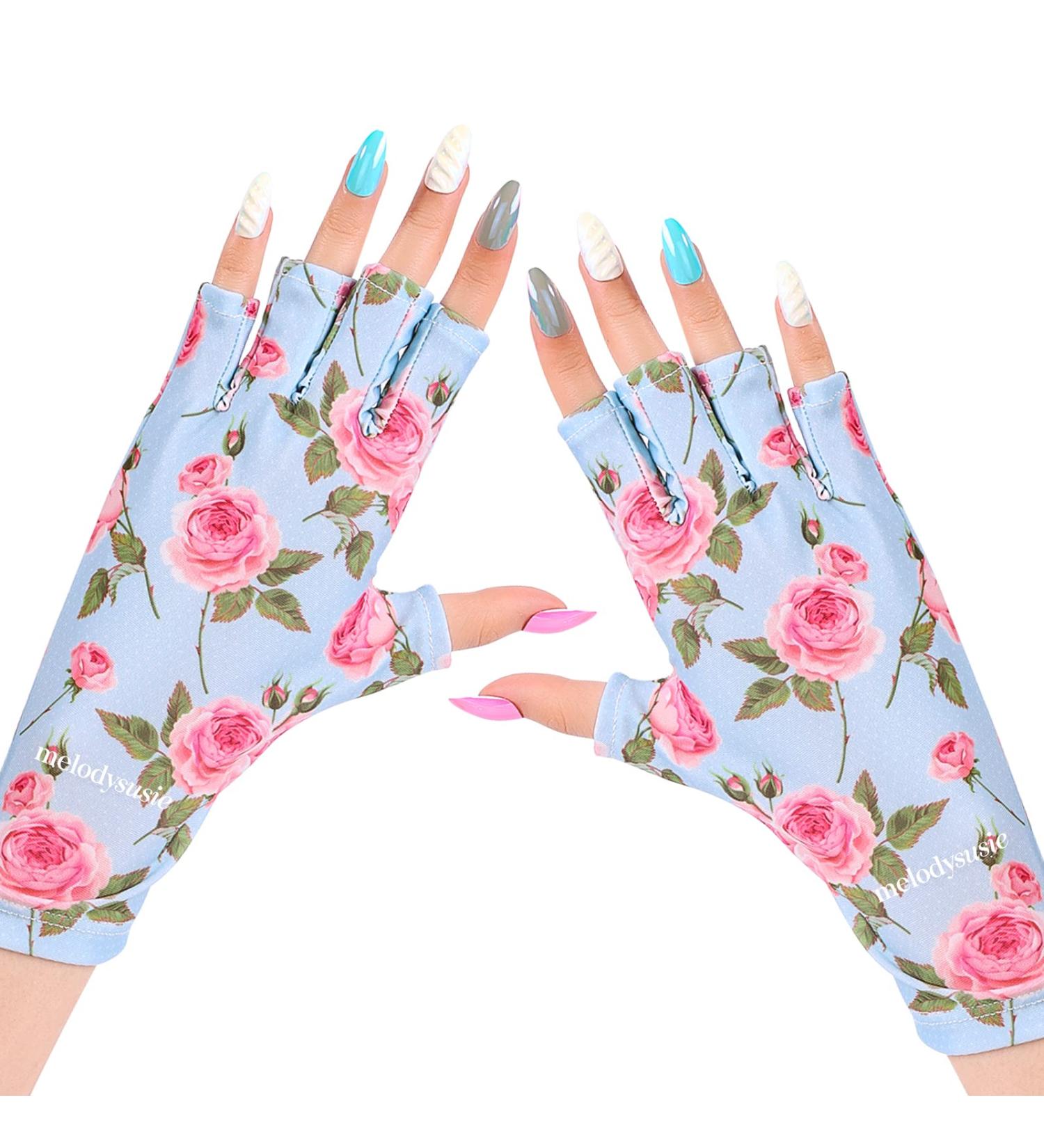 MelodySusie UV Glove for Gel Nail Lamp - Professional UPF50+ Manicure Gloves in Elegant Queen Rose - Buy Online on GoSupps.com
