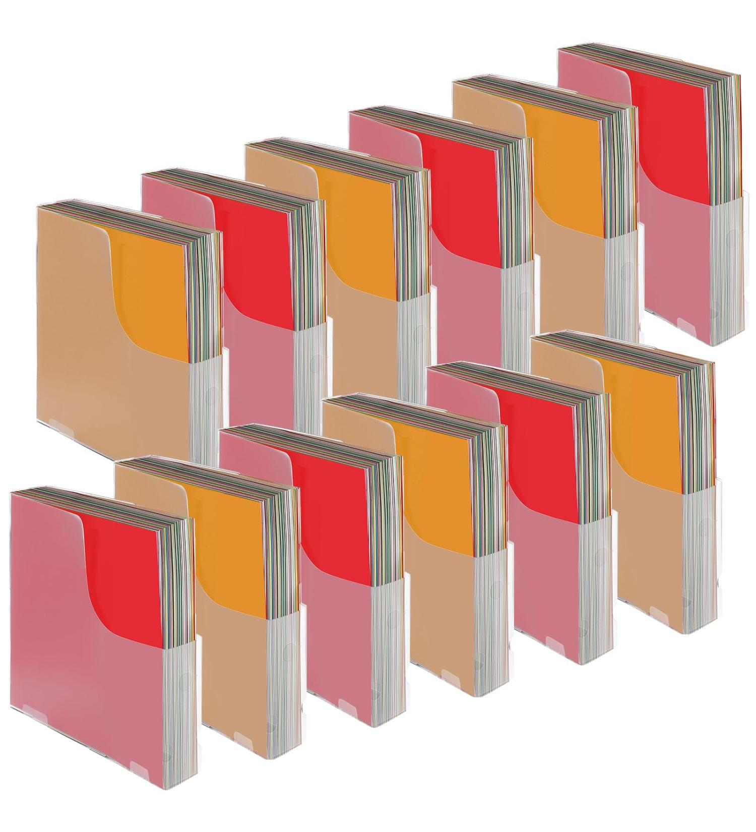Jutom 6 Pcs Vertical Scrapbook Paper Holder Frosted Scrapbook Storage Organizer 12x12 Paper Storage Organizer Foldable Scrapbook Paper Storage for Cardstock Vinyl Paper Craft Paper File - Buy Online on GoSupps.com