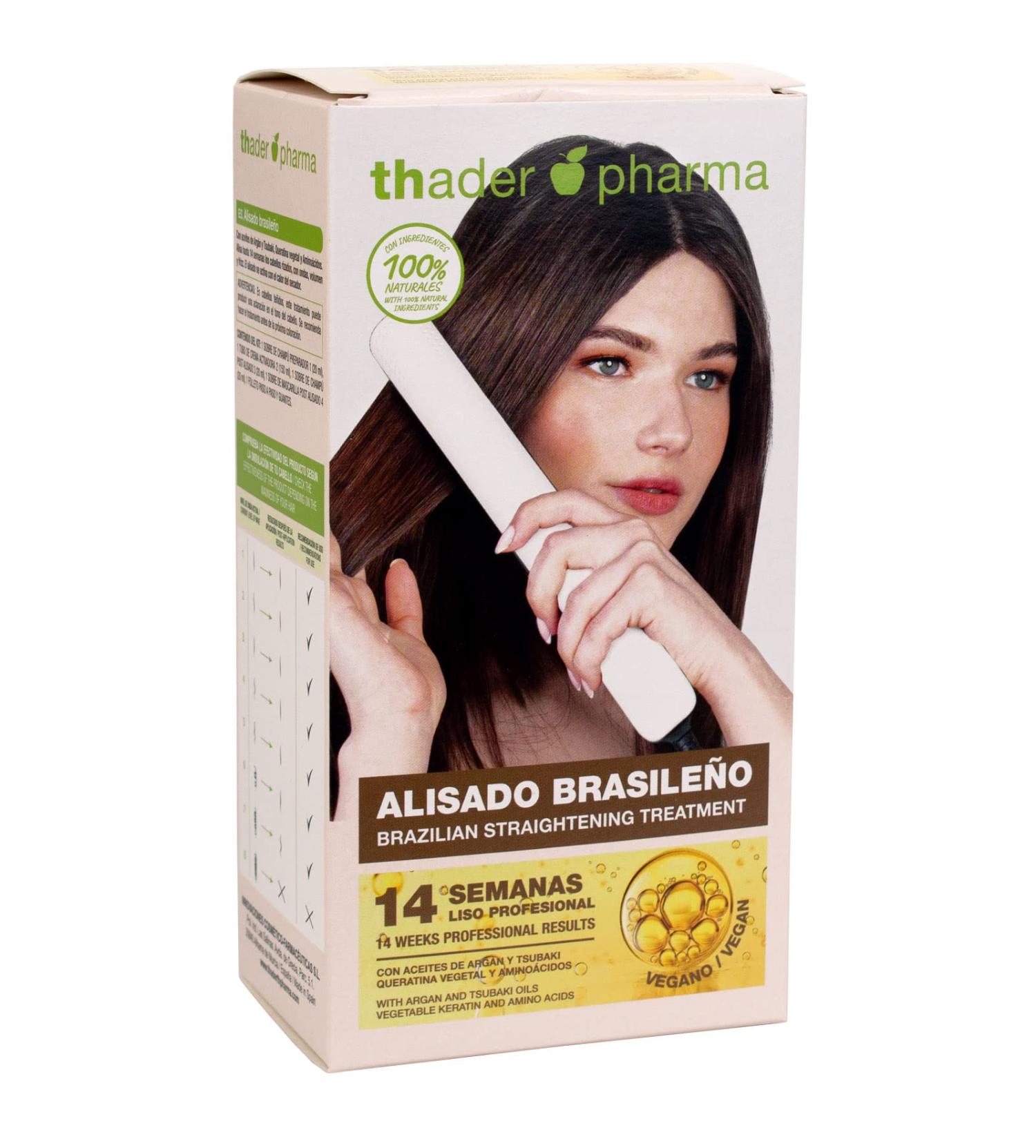 Thader TH Pharma Formalin Free Brazilian Straightening Kit with Argan and Tsubaki Oils Keratin and Amino Acids (White - Dark Hair) - Buy Online on GoSupps.com