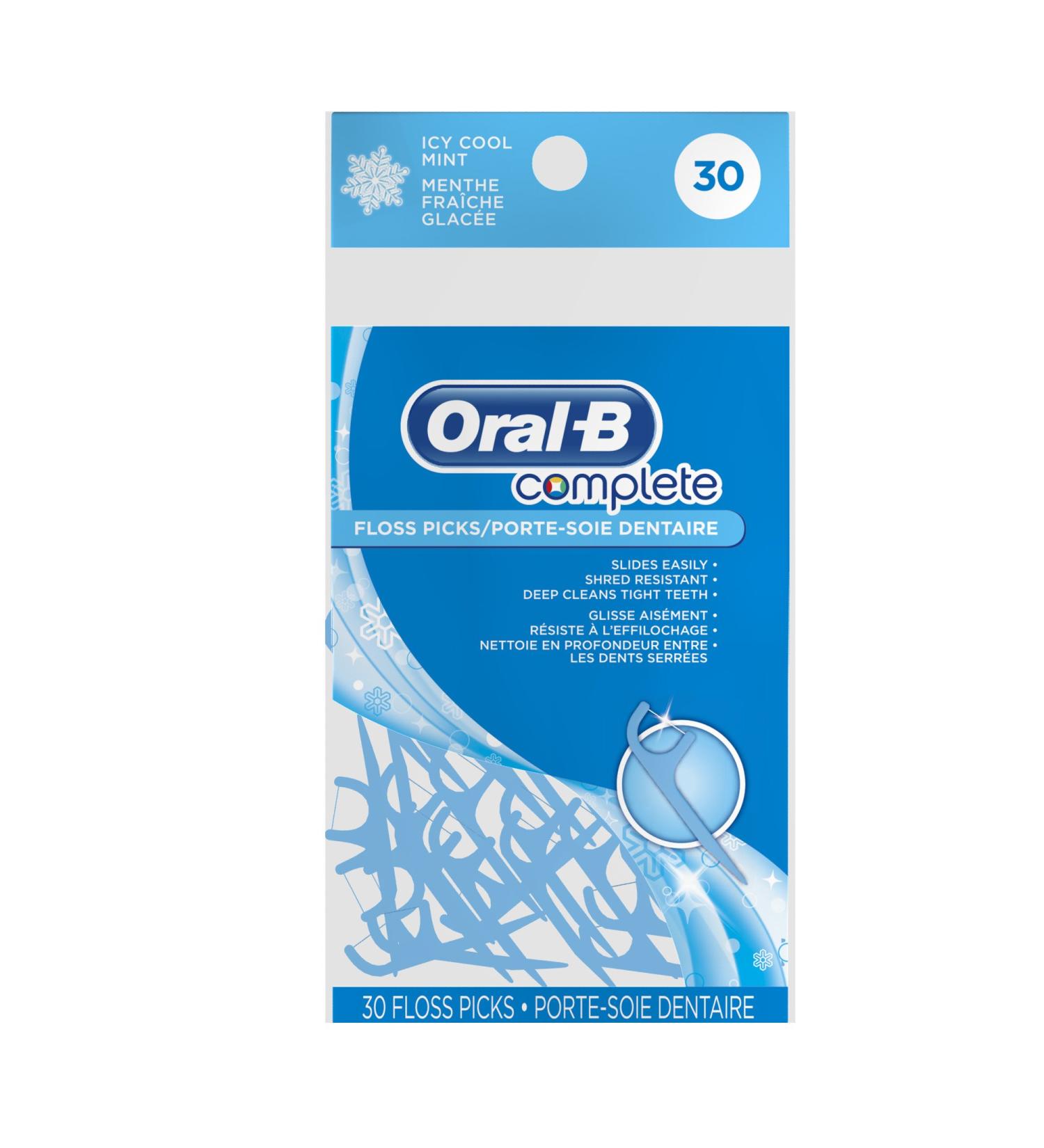 TSN Oral-b Complete Floss Picks Icy Mint 30 ct - Convenient Oral Care Solution - Buy Online on GoSupps.com